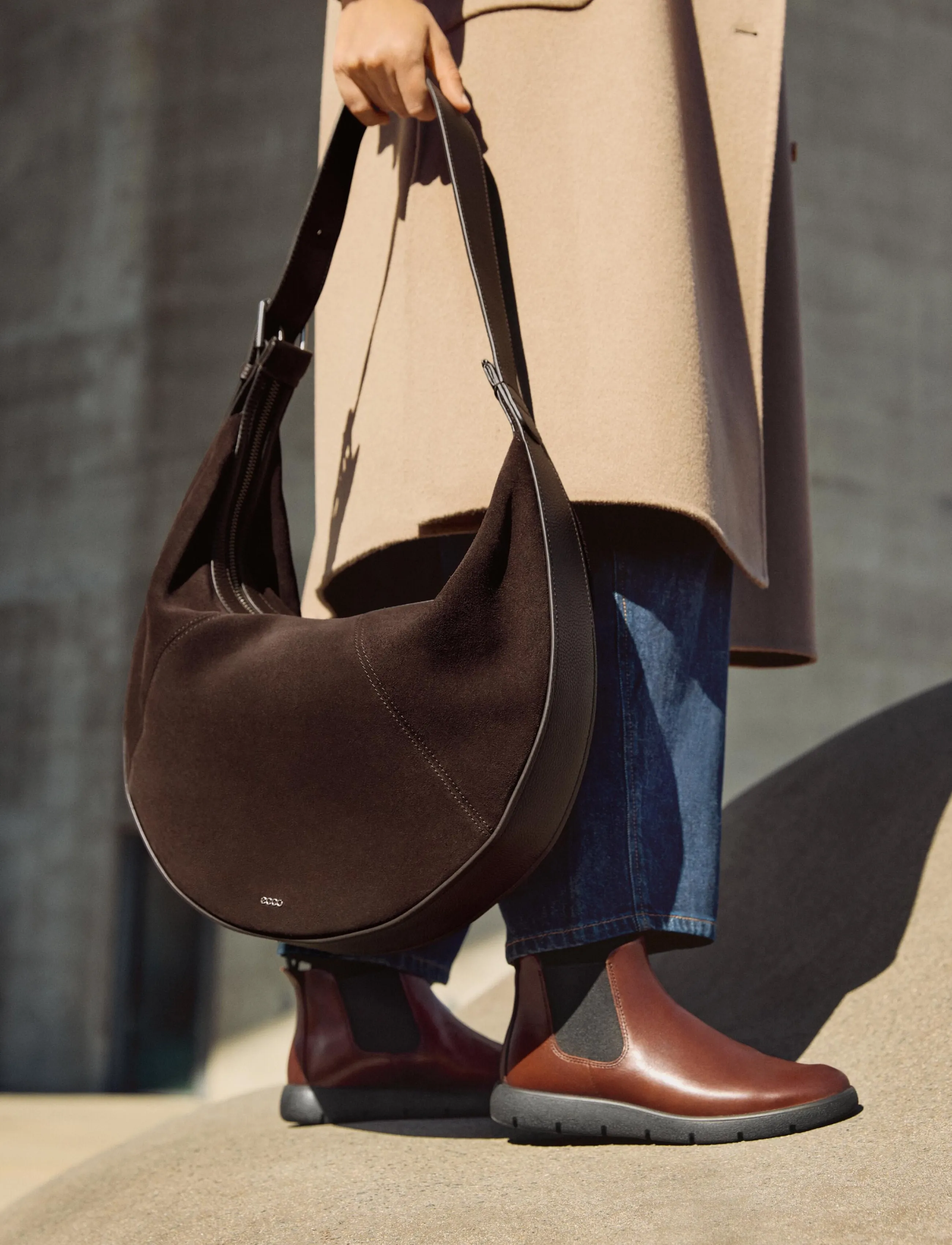 ECCO - ECCO Fortune Bag L Suede - brown - 5
