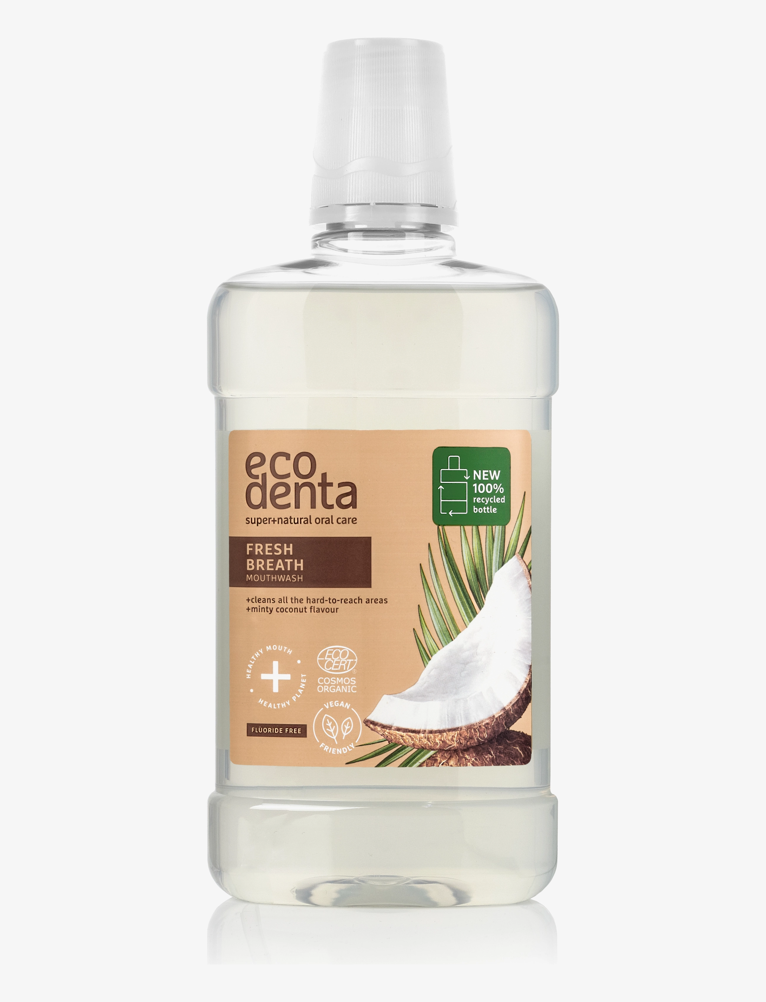 Ecodenta Certified Organic Fresh Breath Coconut Mouthwash, Mundskyl, Nude, Str: 500 ml