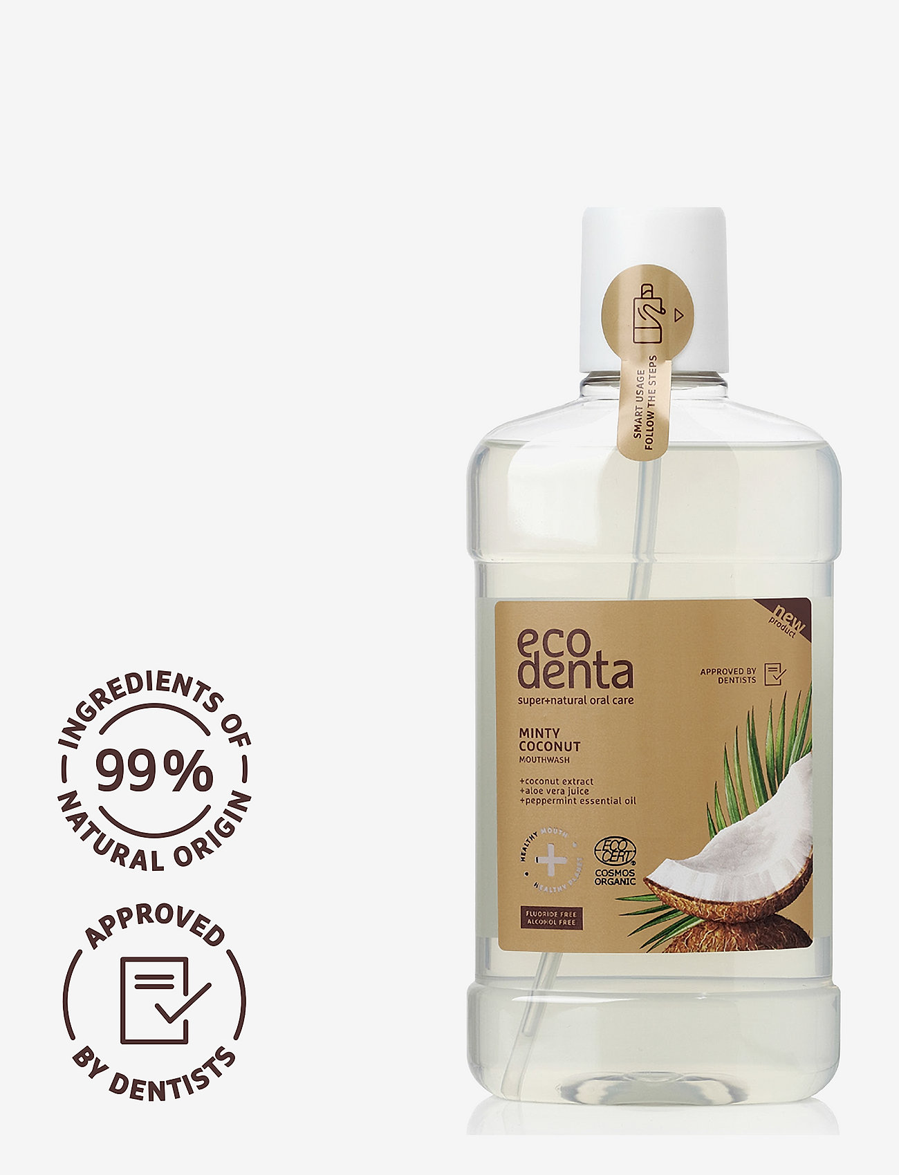 Ecodenta - Ecodenta Certified Organic Fresh Breath Coconut Mouthwash - munskölj - clear - 2
