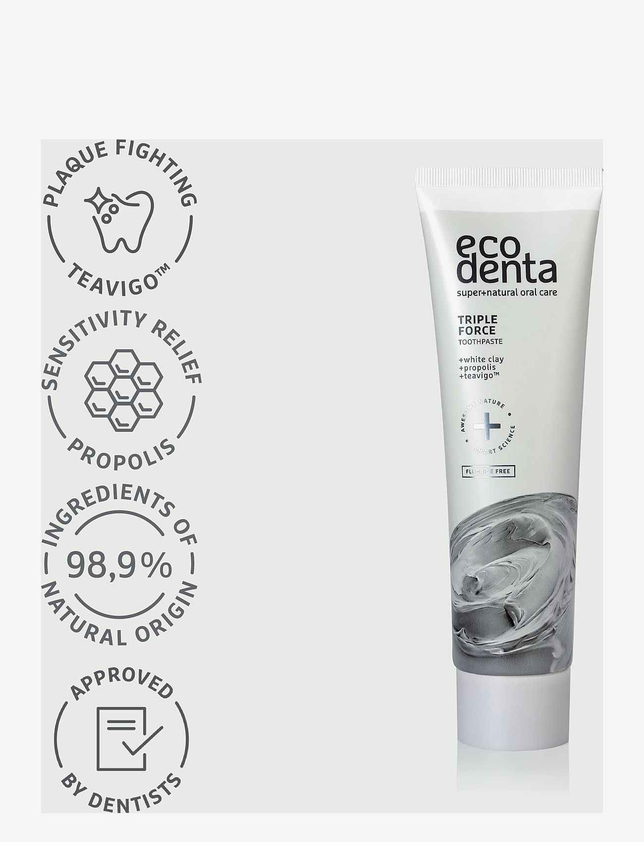 Ecodenta - Ecodenta Triple Force Toothpaste - tandkräm - clear - 3