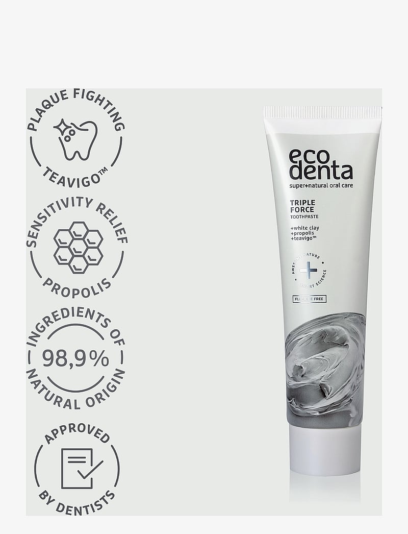 Ecodenta - Ecodenta Triple Force Toothpaste - tannkrem - clear - 3