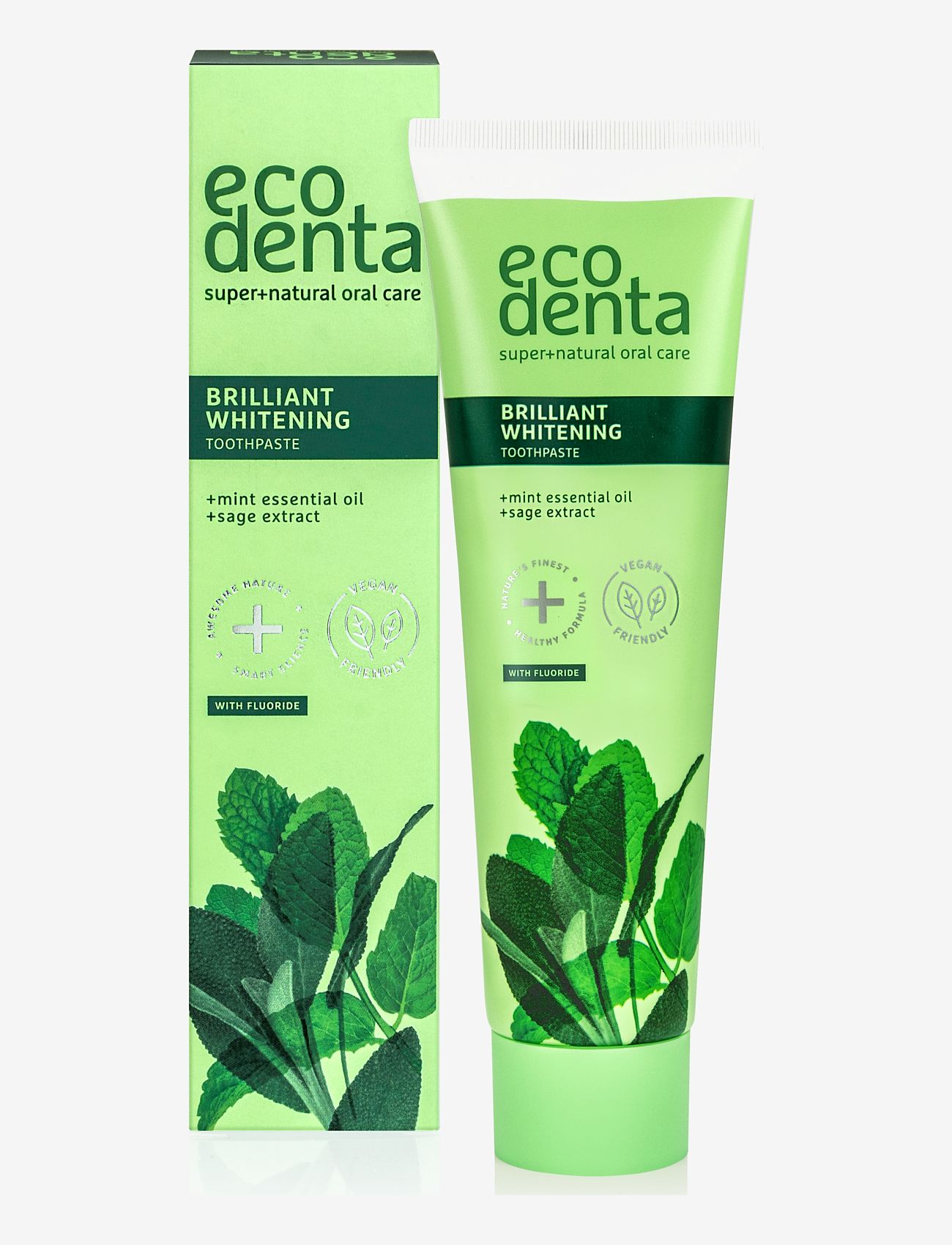 Ecodenta - Ecodenta Brilliant Whitening Toothpaste with Fluoride, 100 ml - tandpasta - clear - 1