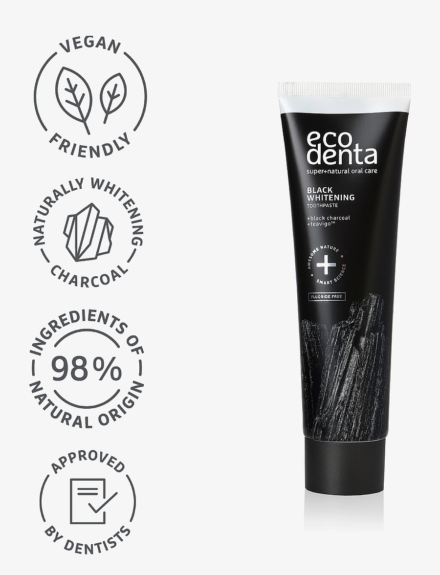Ecodenta - Ecodenta Black Whitening Charcoal Toothpaste - tandpasta - clear - 2
