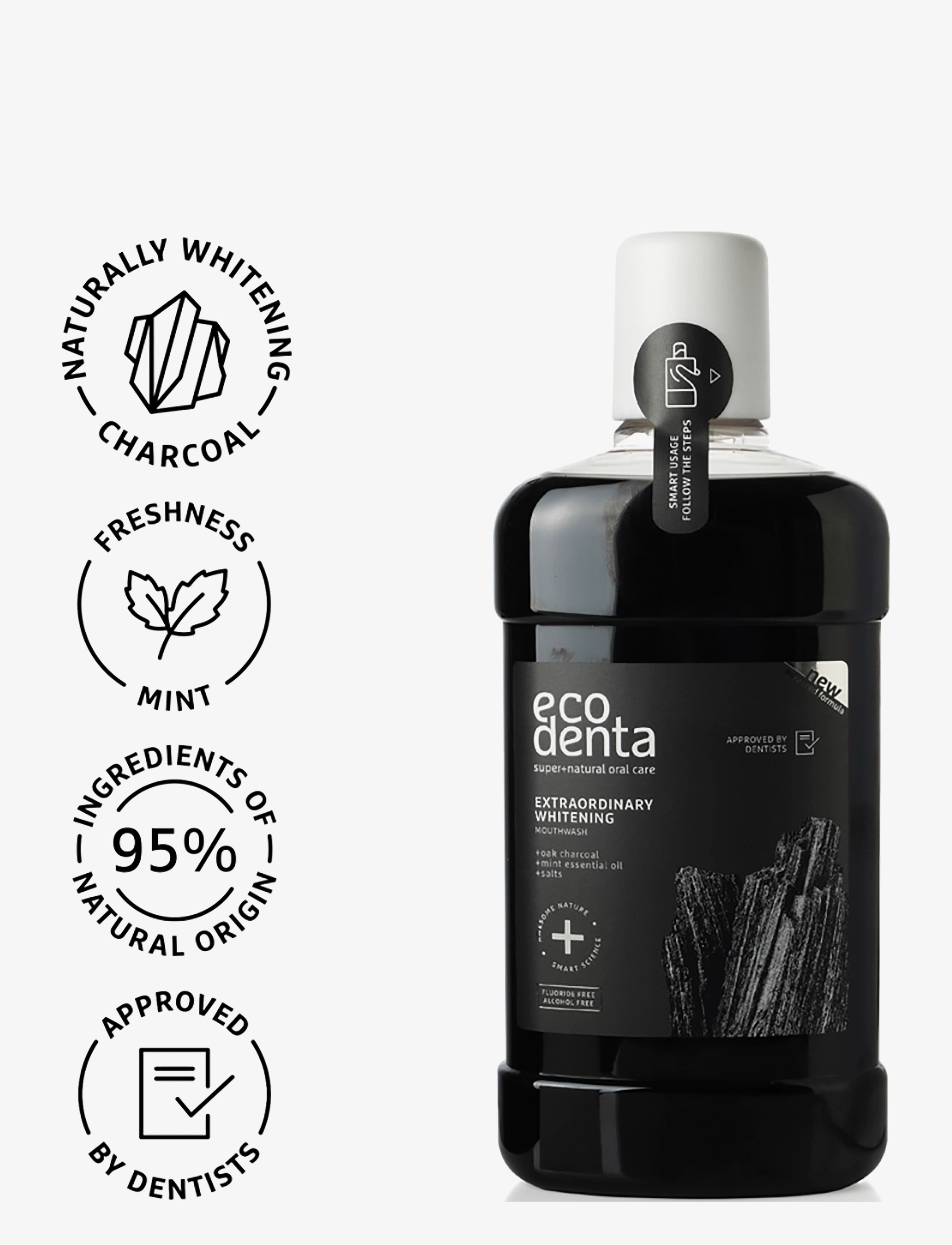 Ecodenta - Ecodenta Extraordinary Whitening Charcoal Mouthwash - mundskyl - clear - 2
