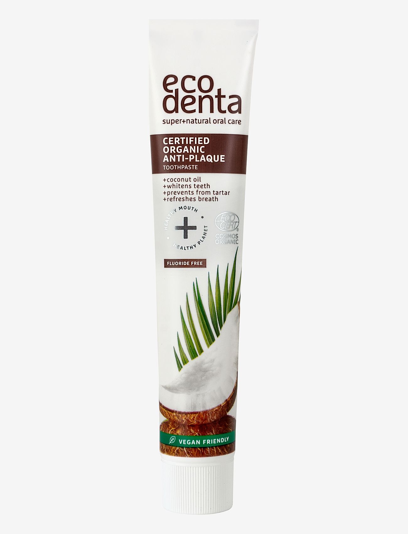 Ecodenta - Ecodenta Certified Organic Anti-Plaque Toothpaste with Coconut Oil 75 ml - tandpasta - clear - 0