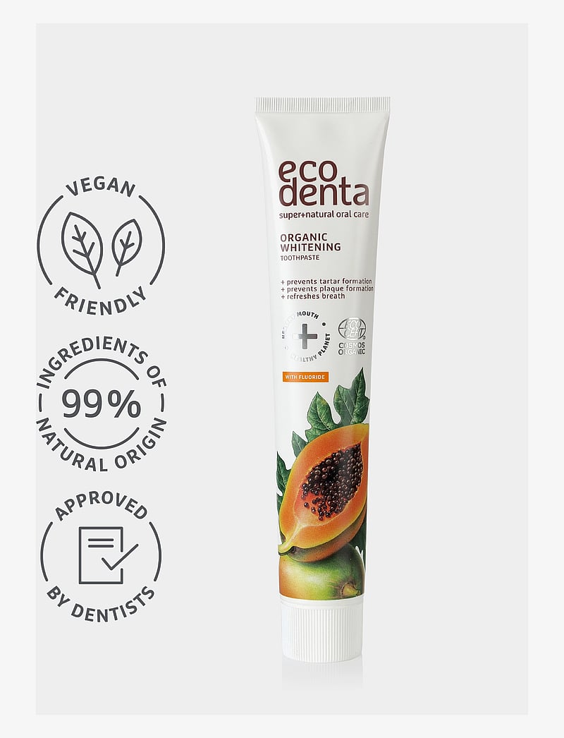 Ecodenta - Ecodenta Certified Organic Whitening Toothpaste with Papaya Ectract 75 ml - hambapastad - clear - 3