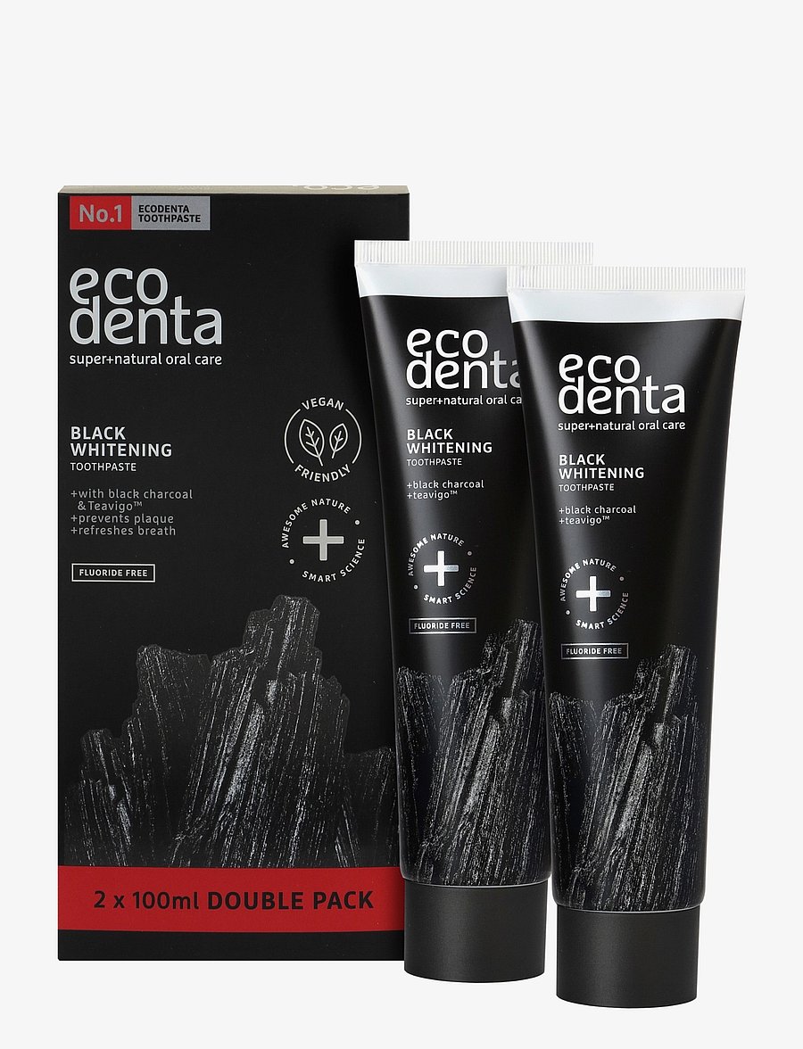 Ecodenta - Ecodenta Black Whitening Charcoal Double Pack, Limited edition - hammaste valgendamine - clear - 1