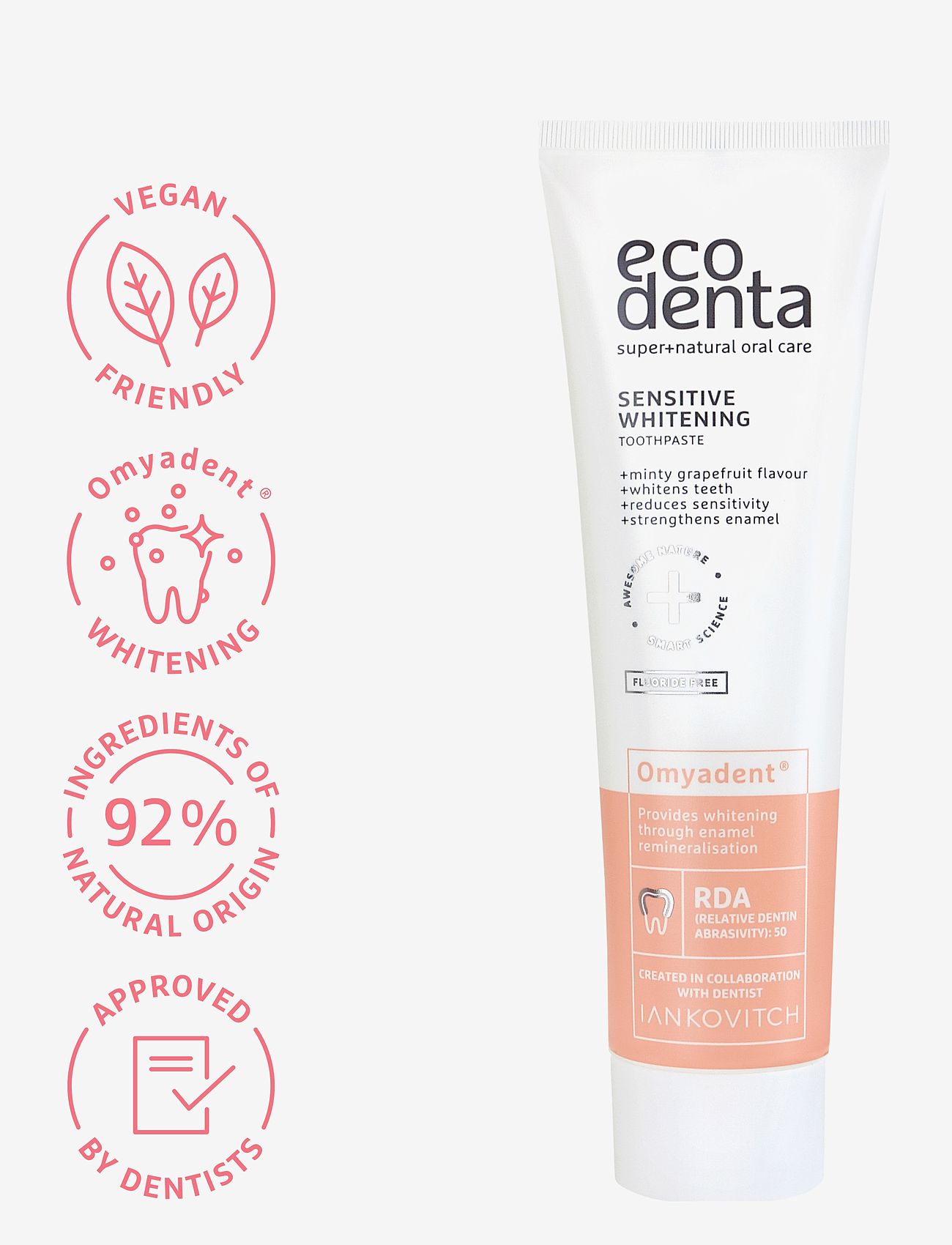 Ecodenta - Ecodenta Sensitive Whitening Omyadent® Toothpaste - tandpasta - clear - 2