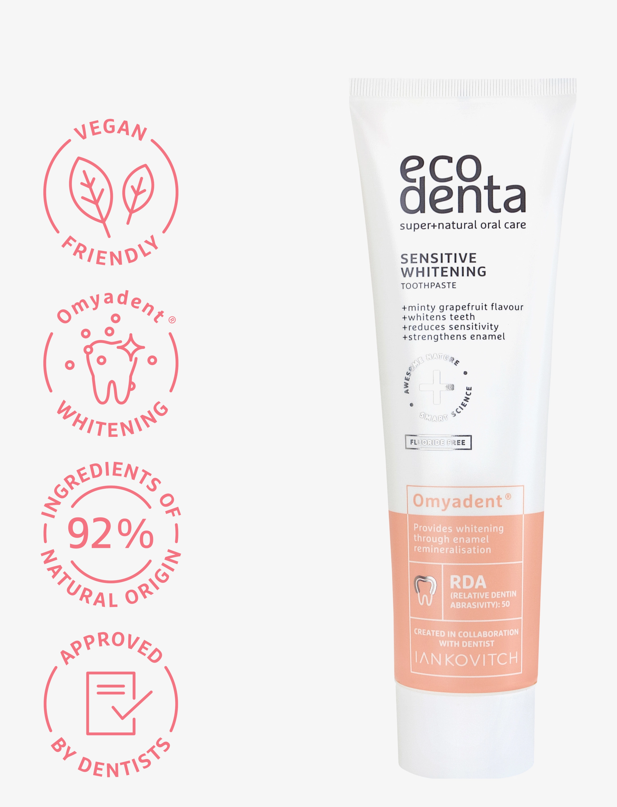 Ecodenta - Ecodenta Sensitive Whitening Omyadent® Toothpaste - hammastahnat - clear - 2