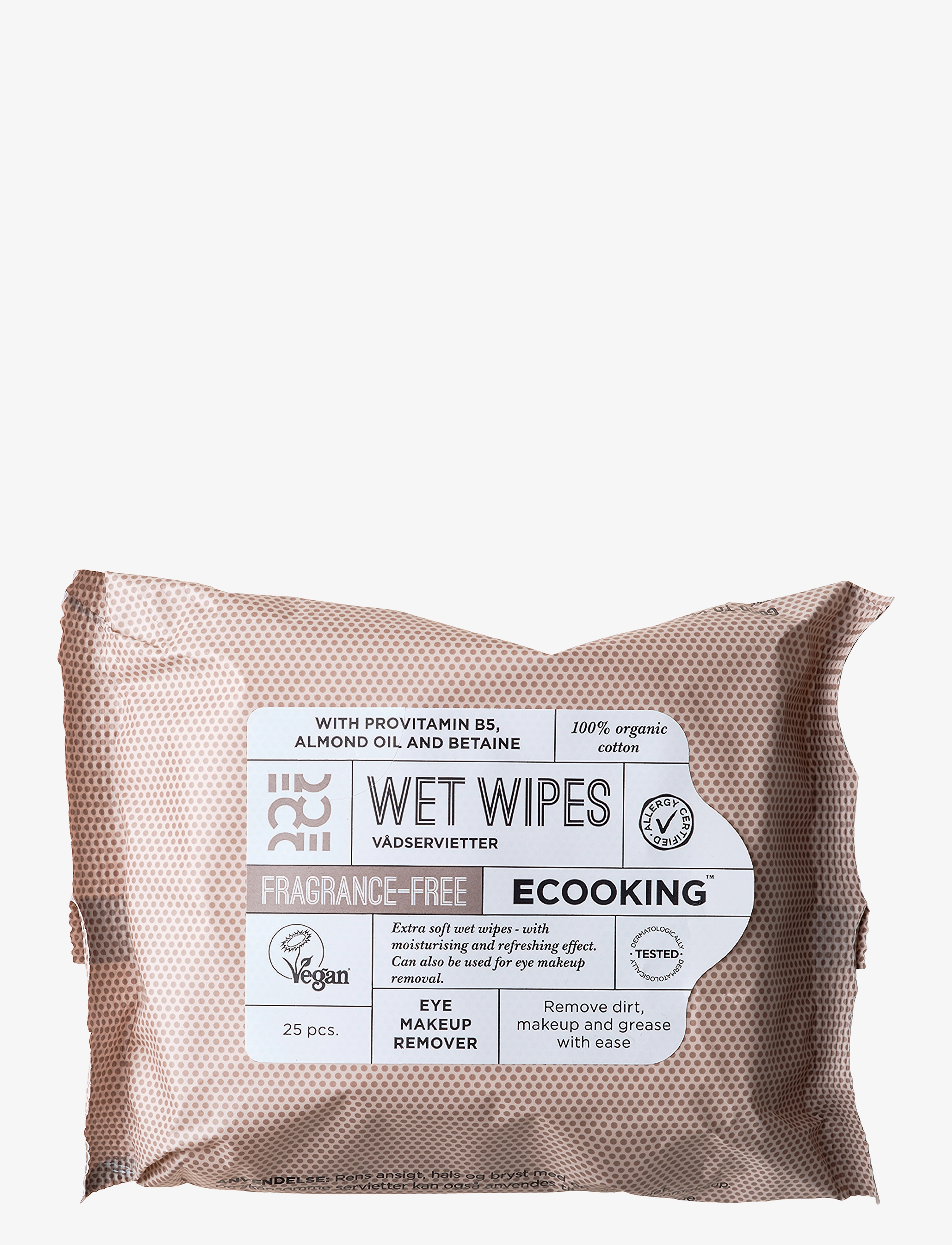 ECOOKING Wet Wipes Fragrance Free, Ansigt Wipes, Nude, Str: 25 pcs