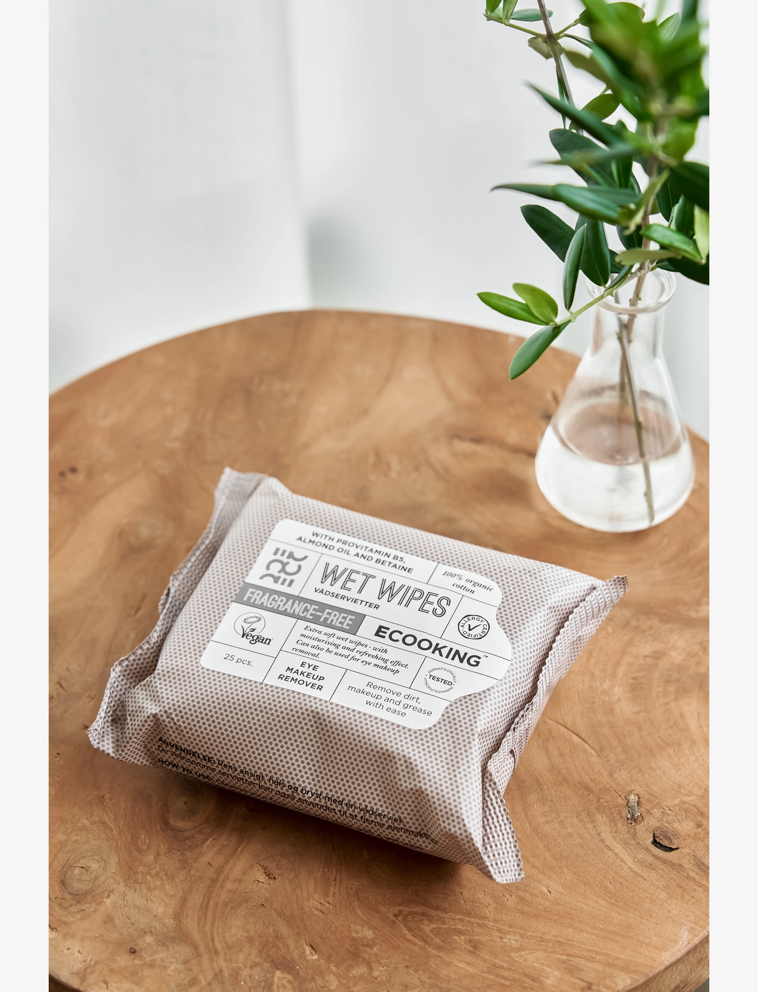 Ecooking Wet Wipes Fragrance Free rengöring & peeling dam – bild 2