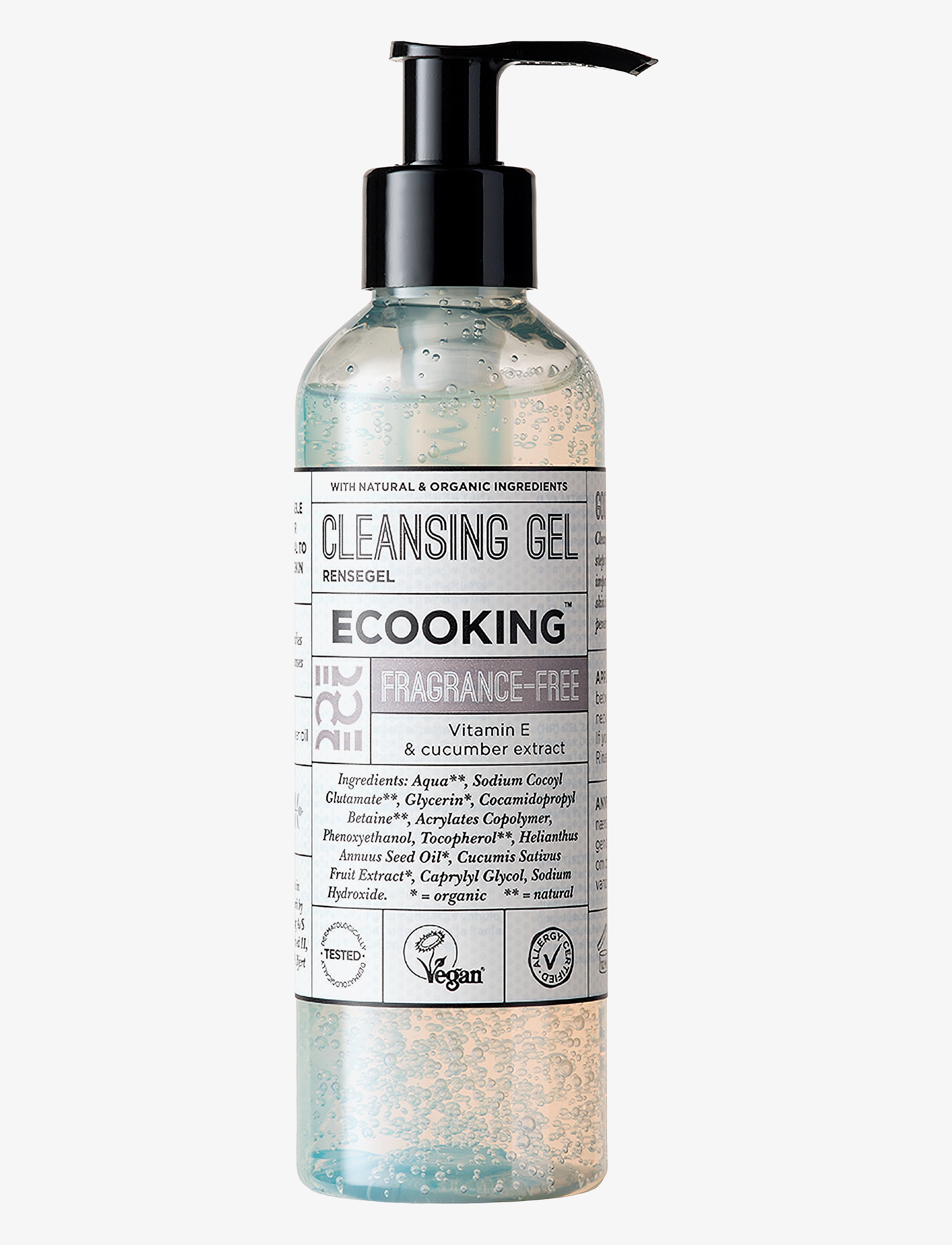 ECOOKING Cleansing Gel Fragrance Free, Ansigtsvask & Rensemiddel, Nude, Str: 200 ML