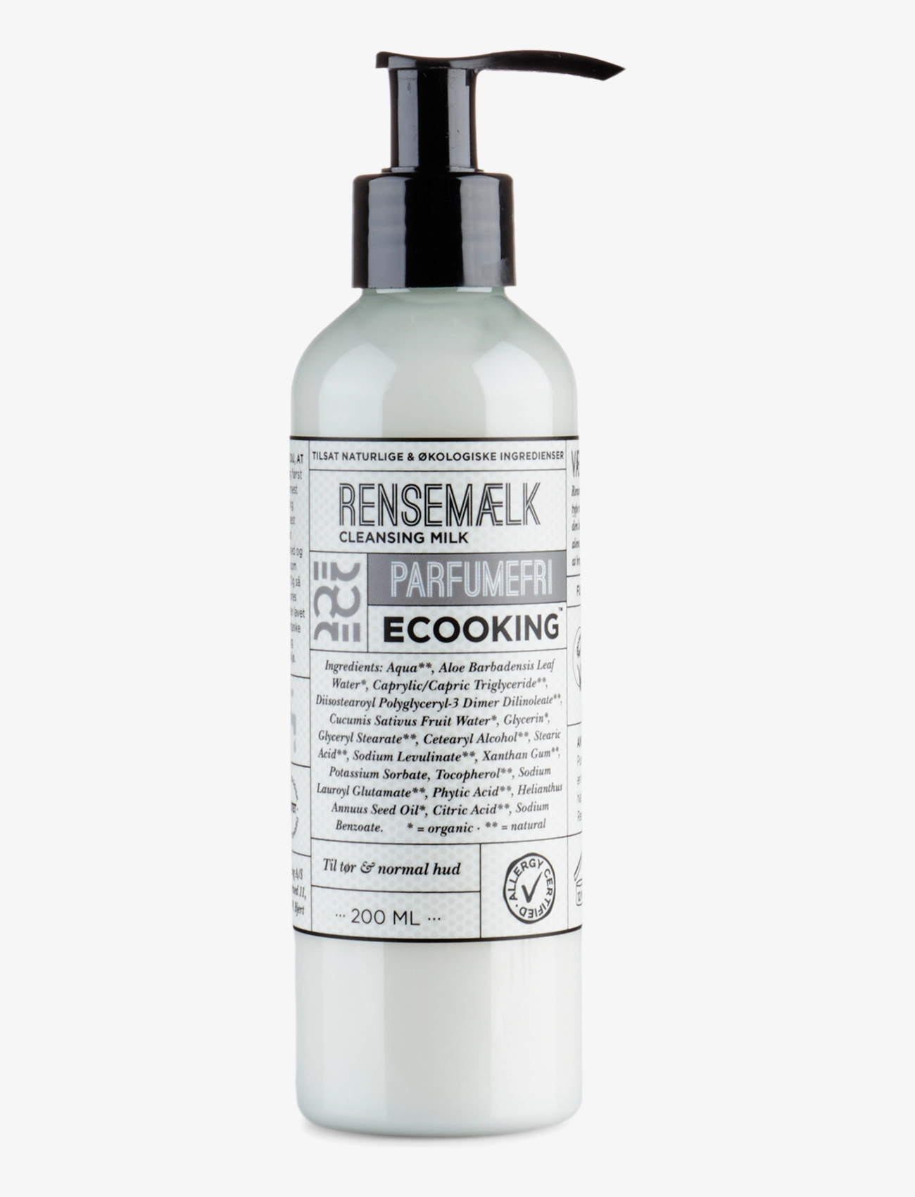 ECOOKING Cleansing Milk Fragrance Free, Mælkerenser, Nude, Str: 200 ml