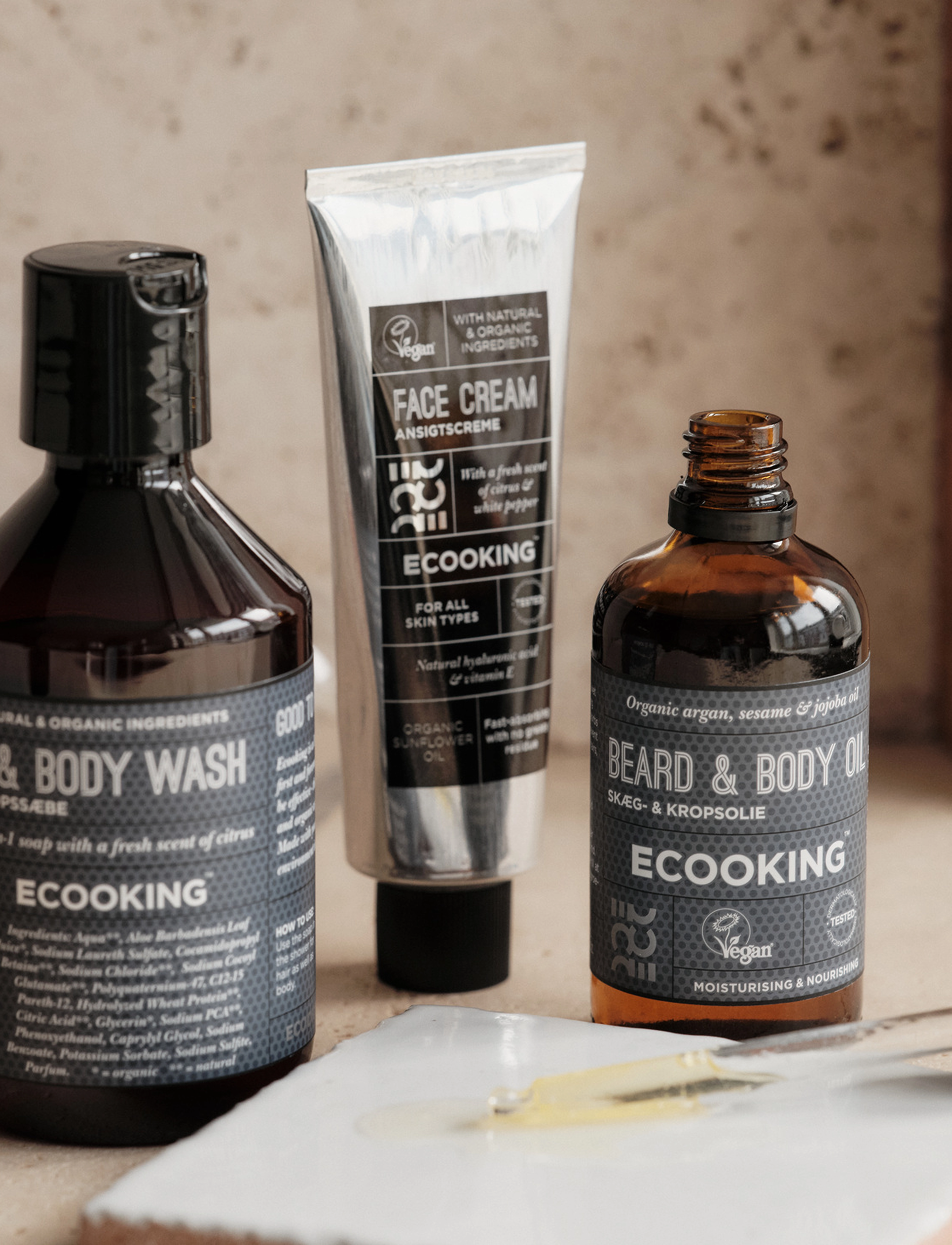 ECOOKING Men, Beard & Body Oil, 100 ml, Nude, Skæg & Overskæg > Skægolie, Herre