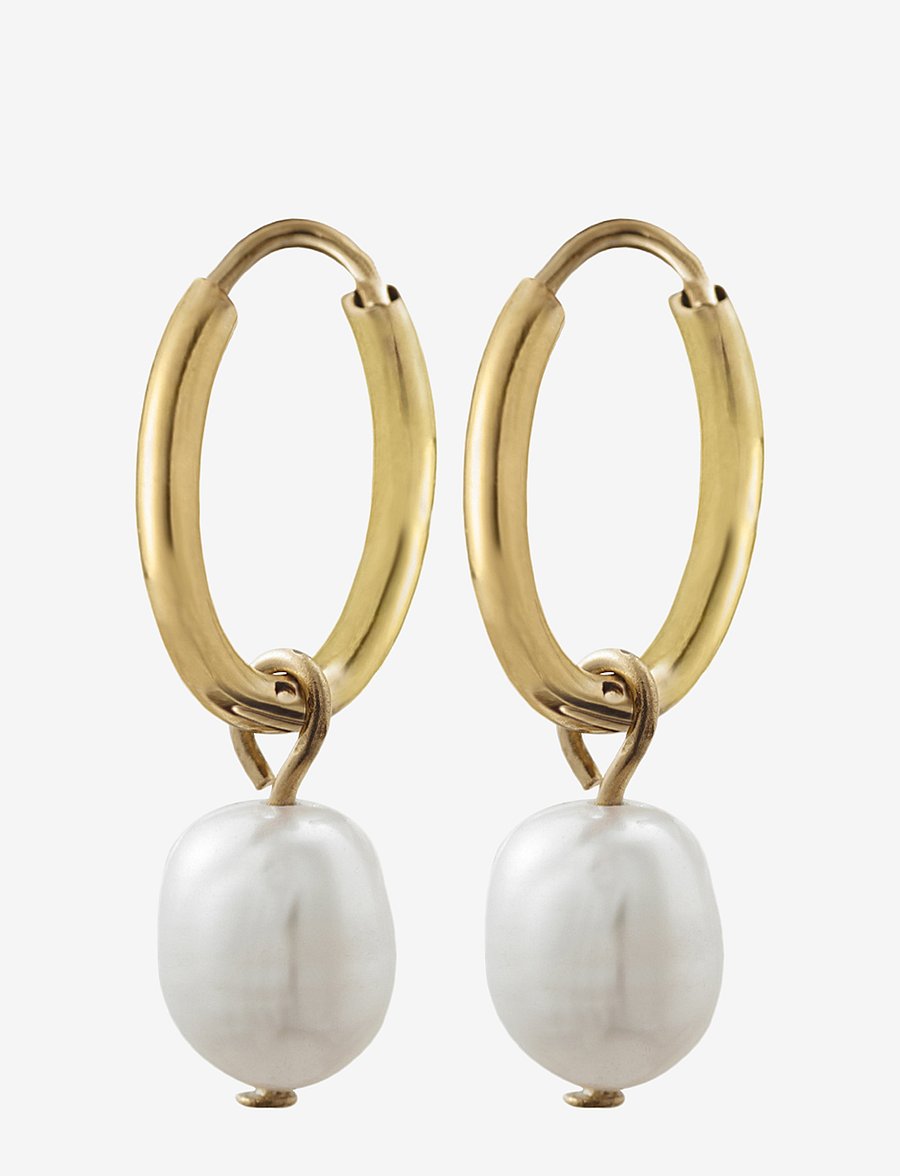 Edblad - Perla Hoops - pärlörhängen - gold - 1