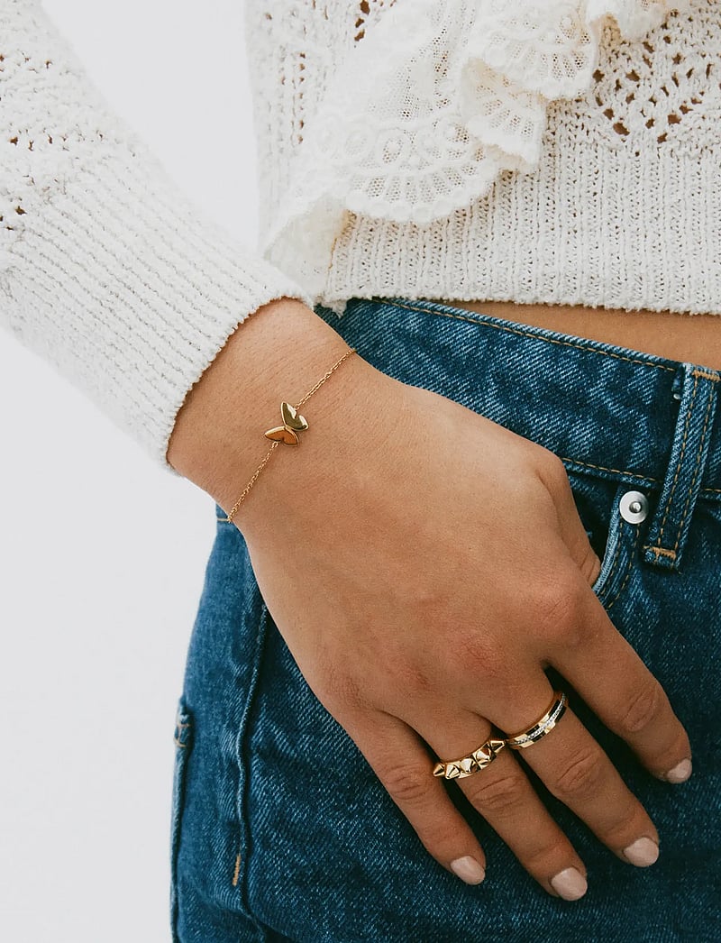 Edblad - Papillon Bracelet Gold - ketjurannekorut - gold - 0