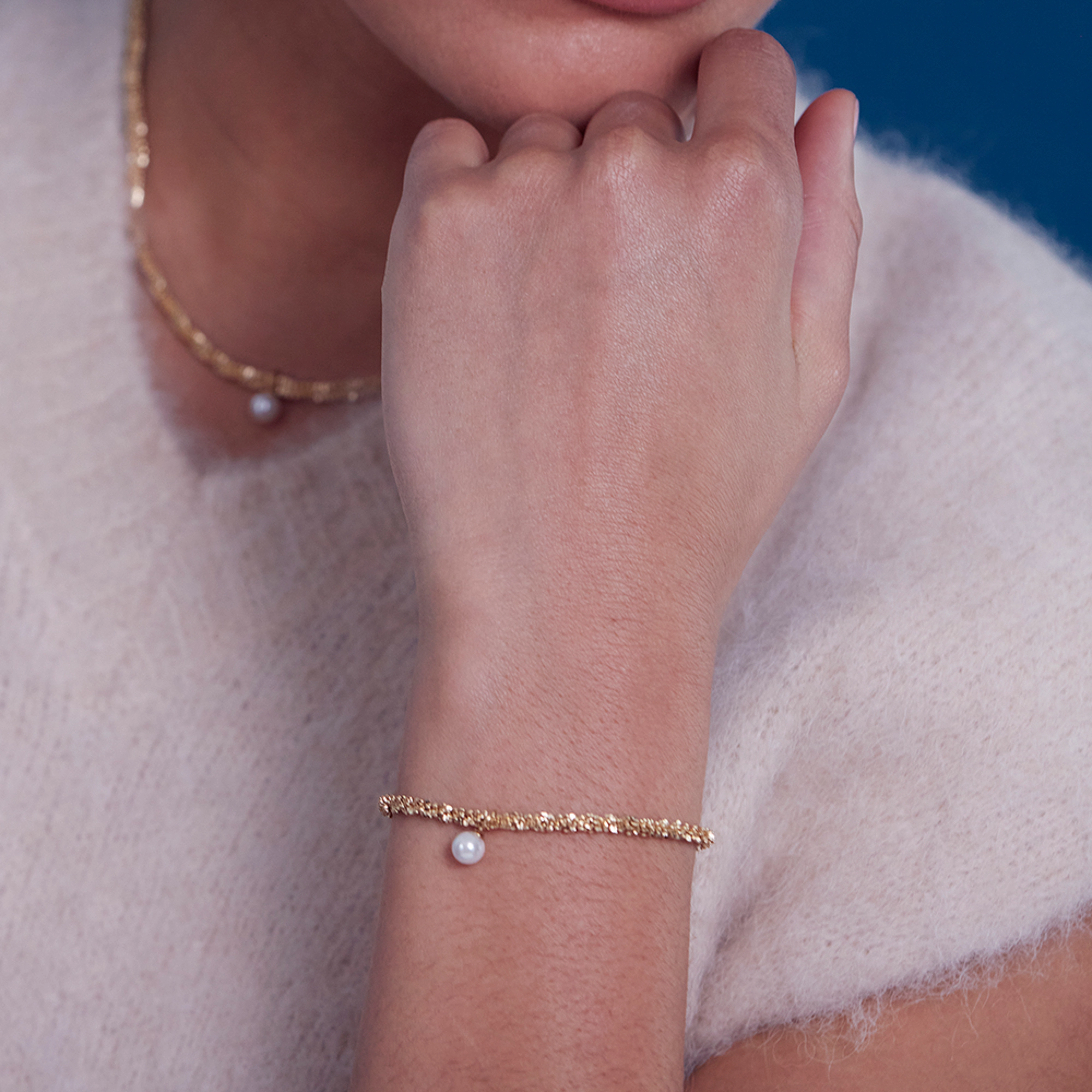 Edblad - Tinsel Bracelet Pearl - gold - 1