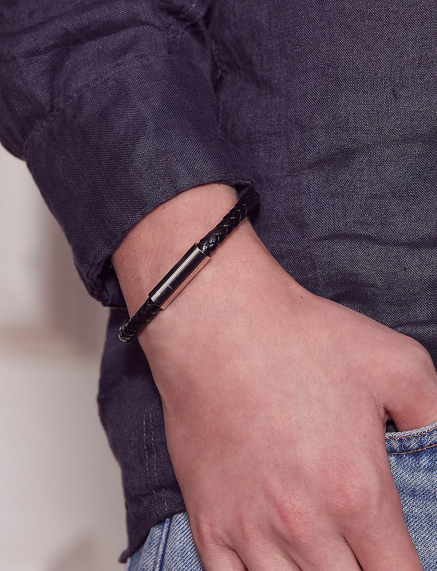Edblad - Franky Bracelet Leather - käevõrud - black - 0