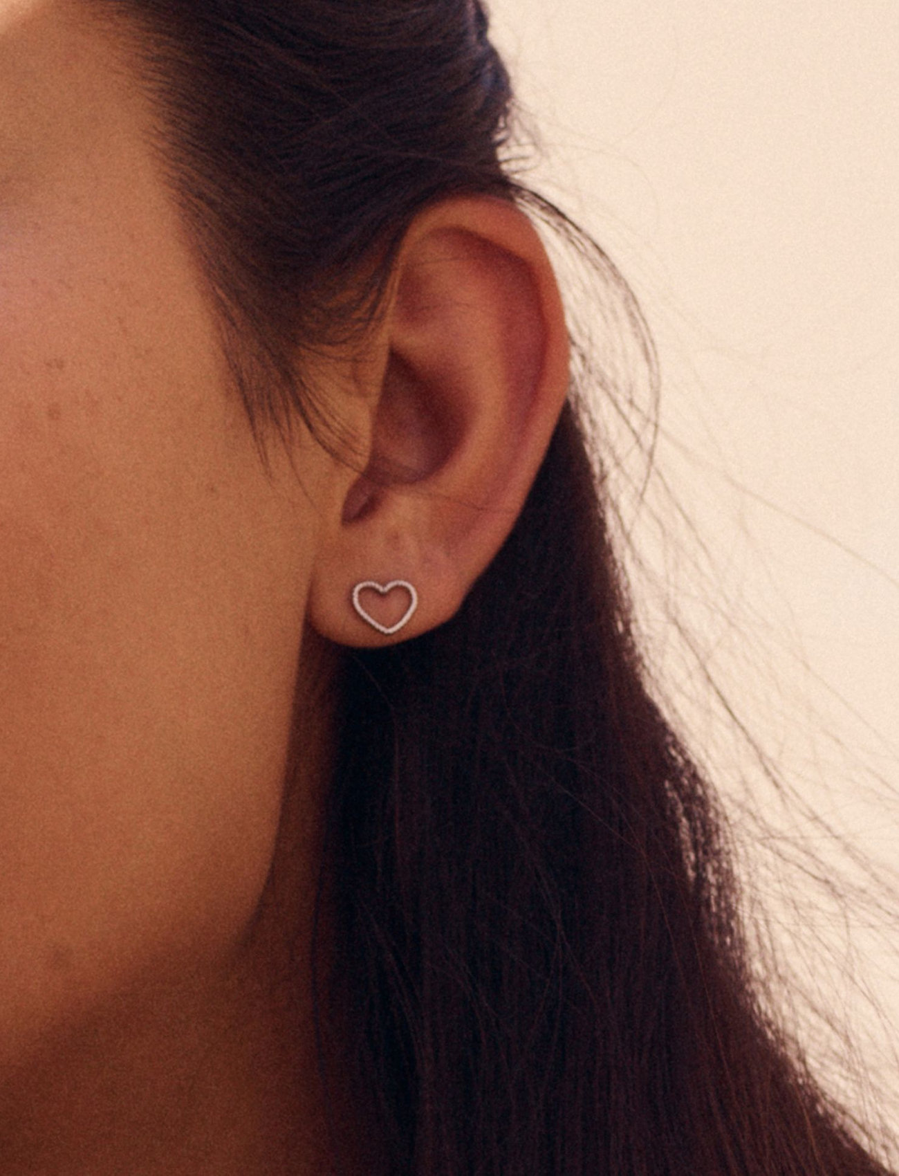 Rope Heart Studs S Steel - STEEL