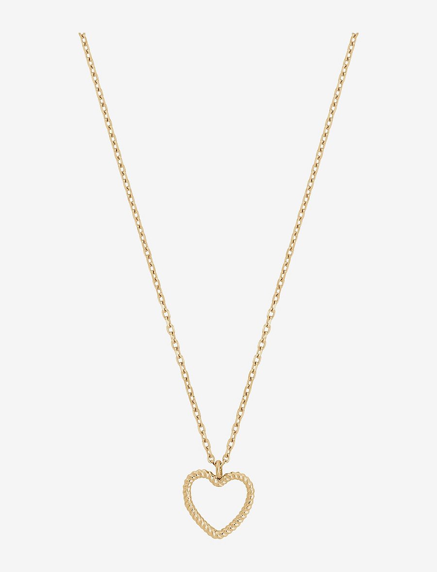 Edblad - Rope Heart Necklace S Gold - gold - 0