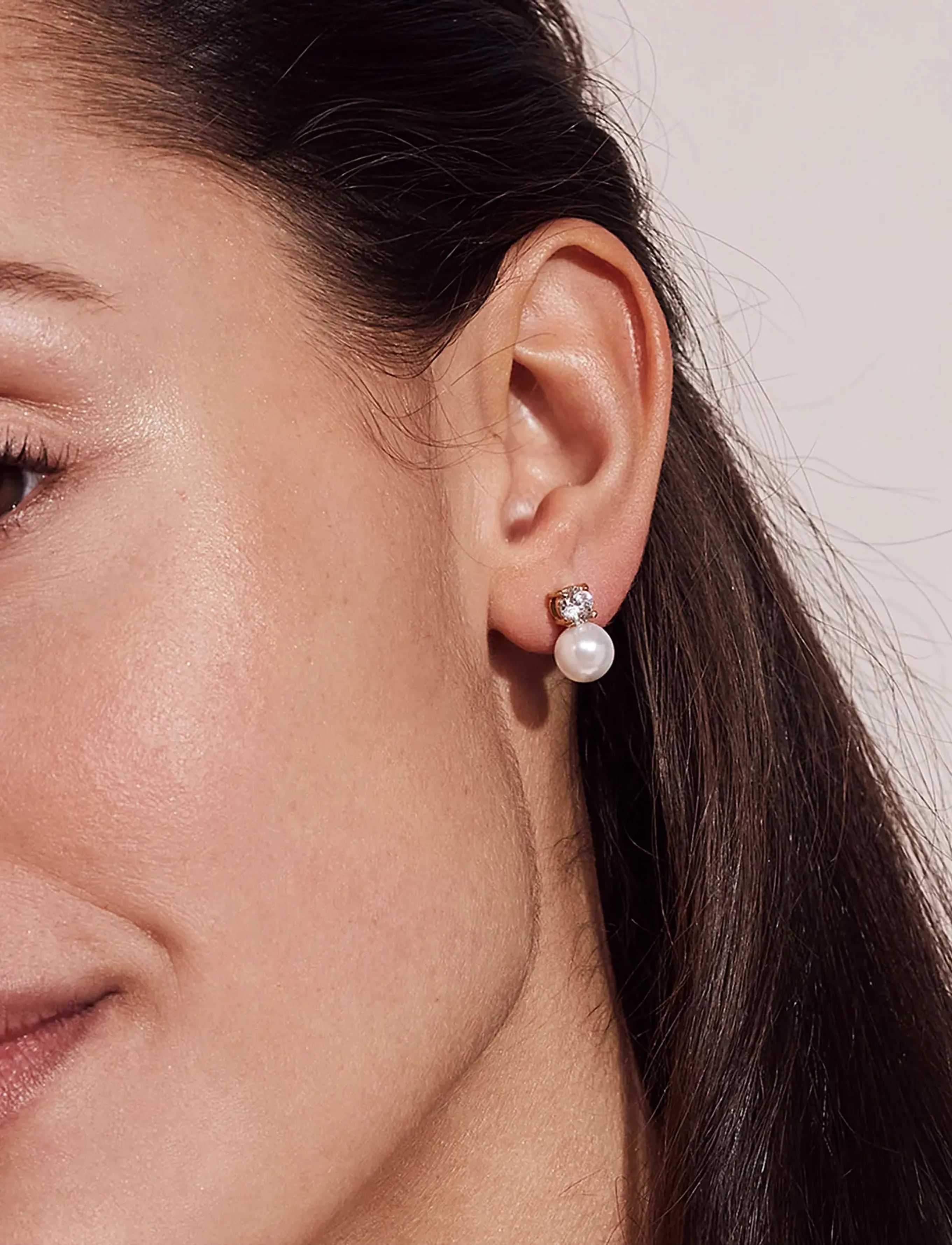Edblad Luna Studs L, Kvinder, Perle Og Sten Ørestikker, Guld, Str: ONE SIZE