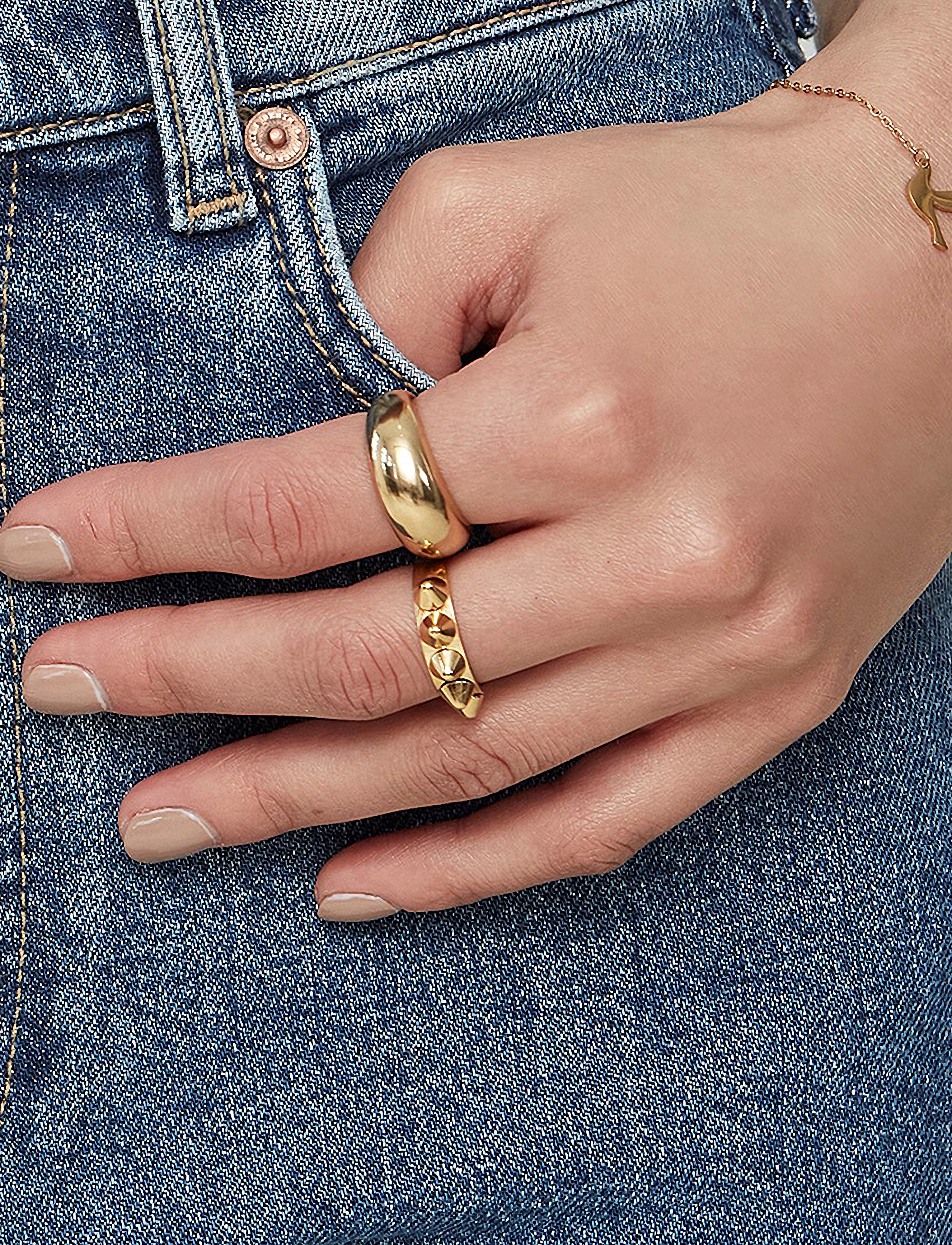 Edblad Peak Ring Single, Pigget Ring, Guld, Str: M/17.5MM