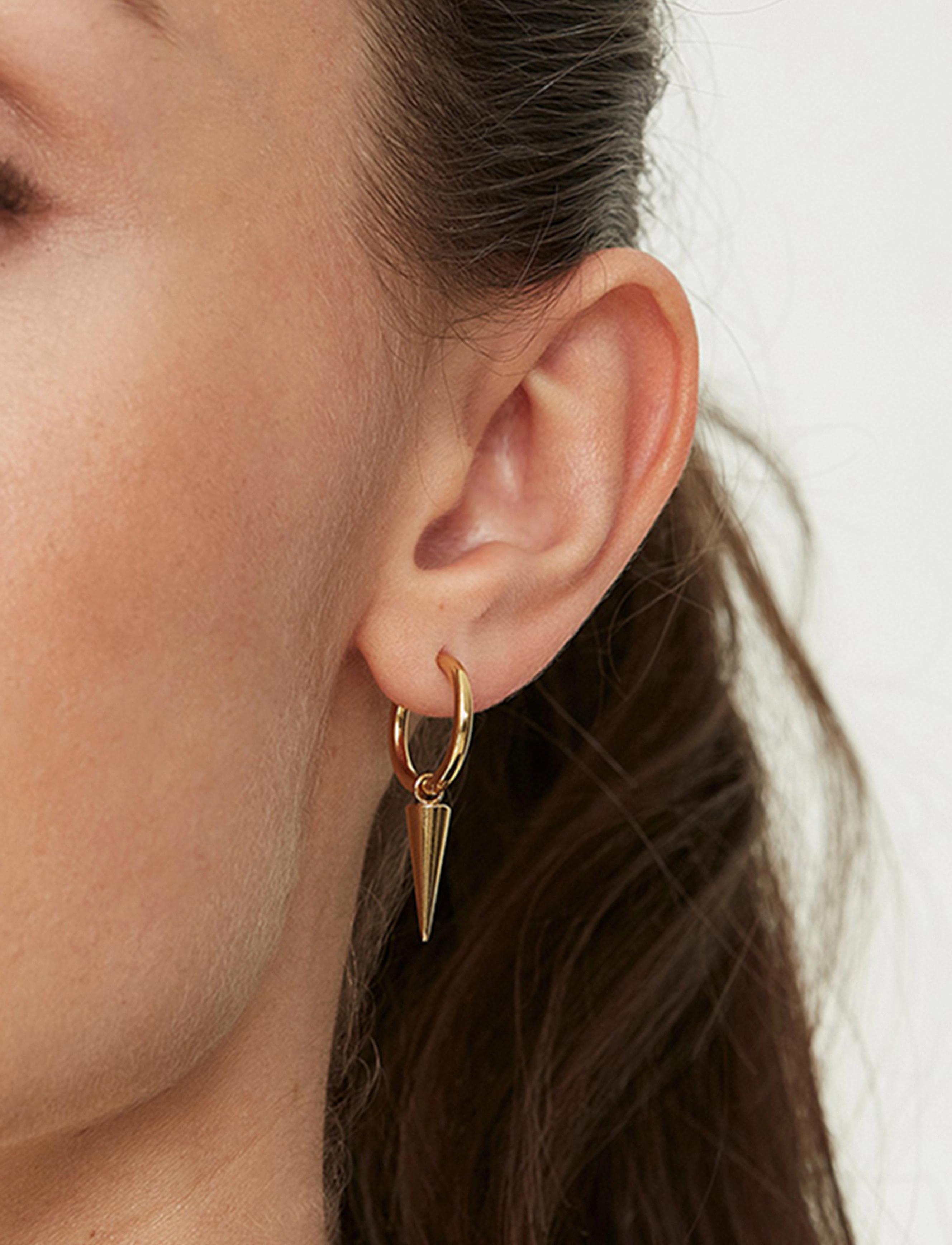 Edblad Peak Hoops, Kvinder, Spike Hoop Øreringe, Guld, Str: ONE SIZE