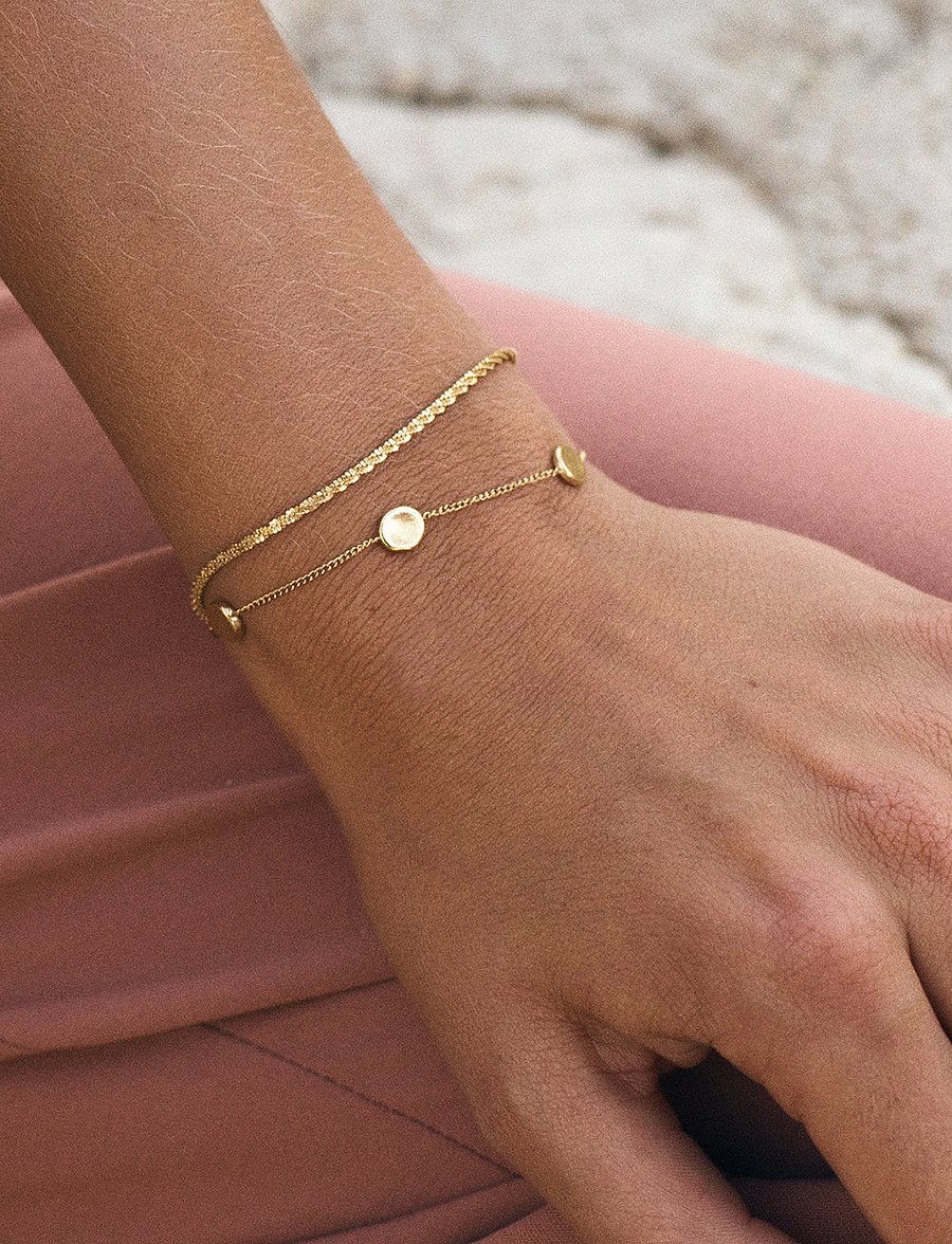 Edblad - Tinsel Thin Bracelet - kettenarmbänder - gold - 0