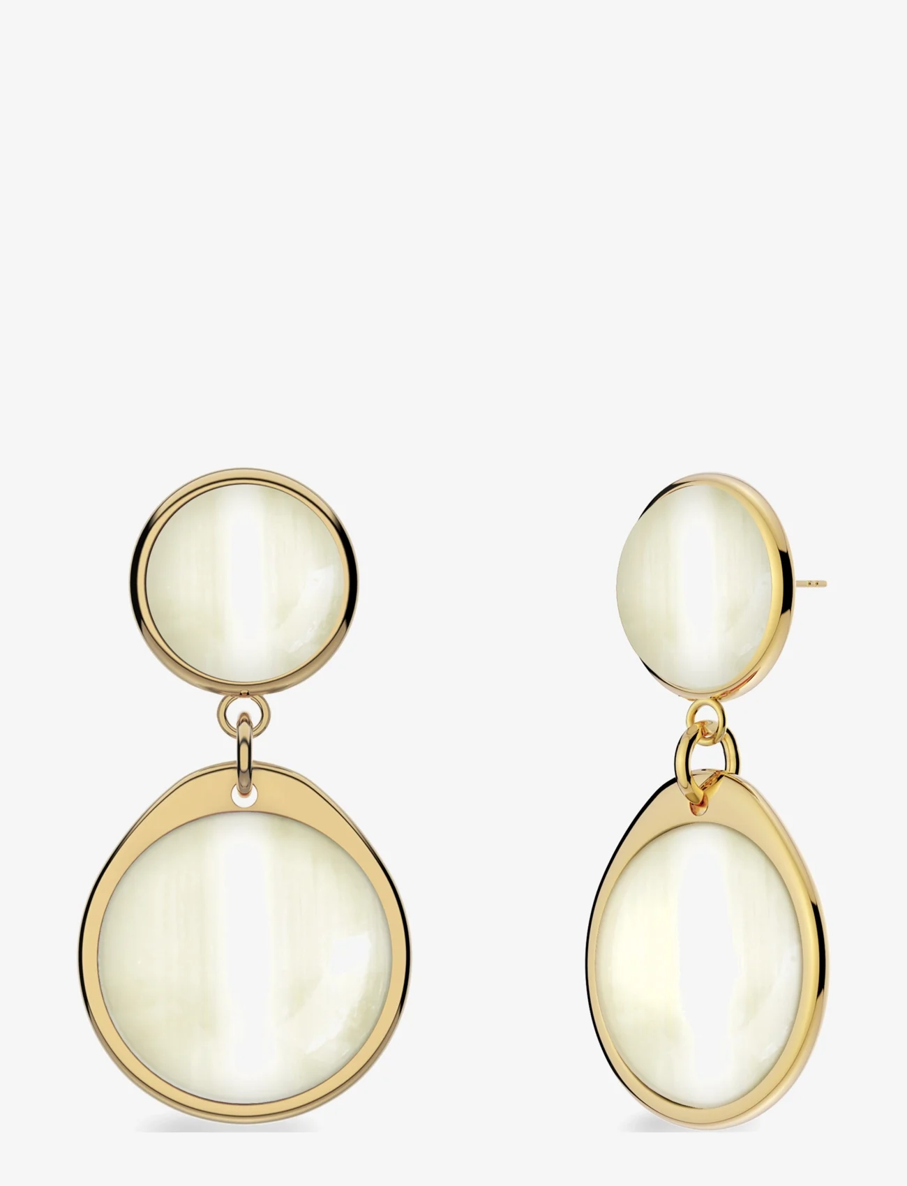 Edblad - Summit Earrings L White Gold - roikkuvat korvakorut - gold - 1