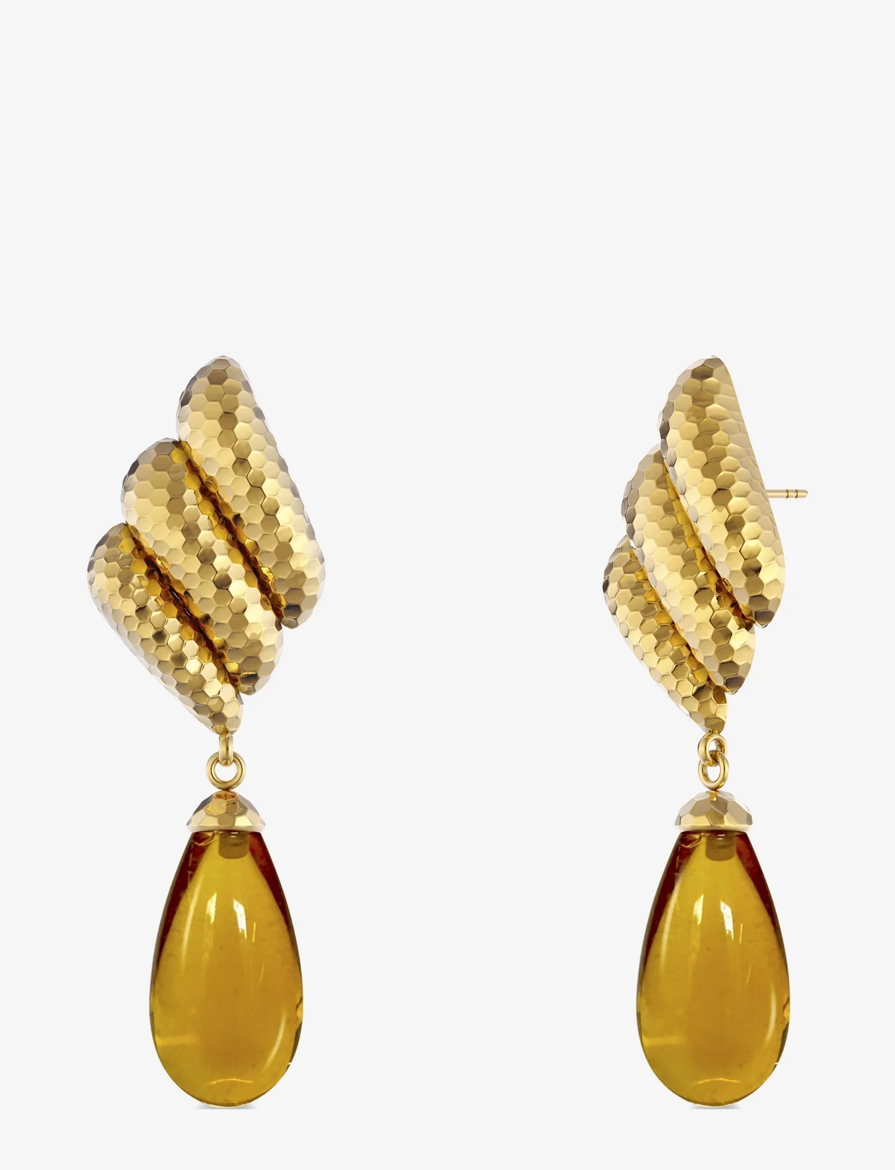 Edblad - Cali Earrings Amber - pendant earrings - gold - 1