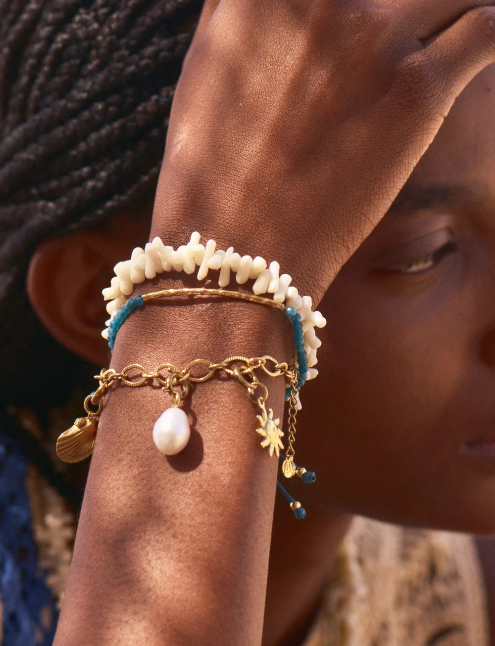 Edblad - Riviera Bracelet - armband - offwhite gold - 0