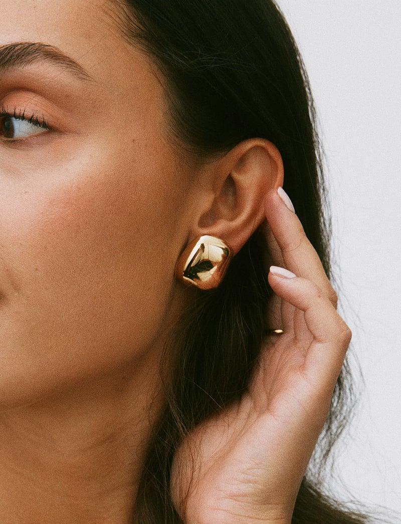 Edblad - Mira Studs L Gold - nappikorvakorut - gold - 0