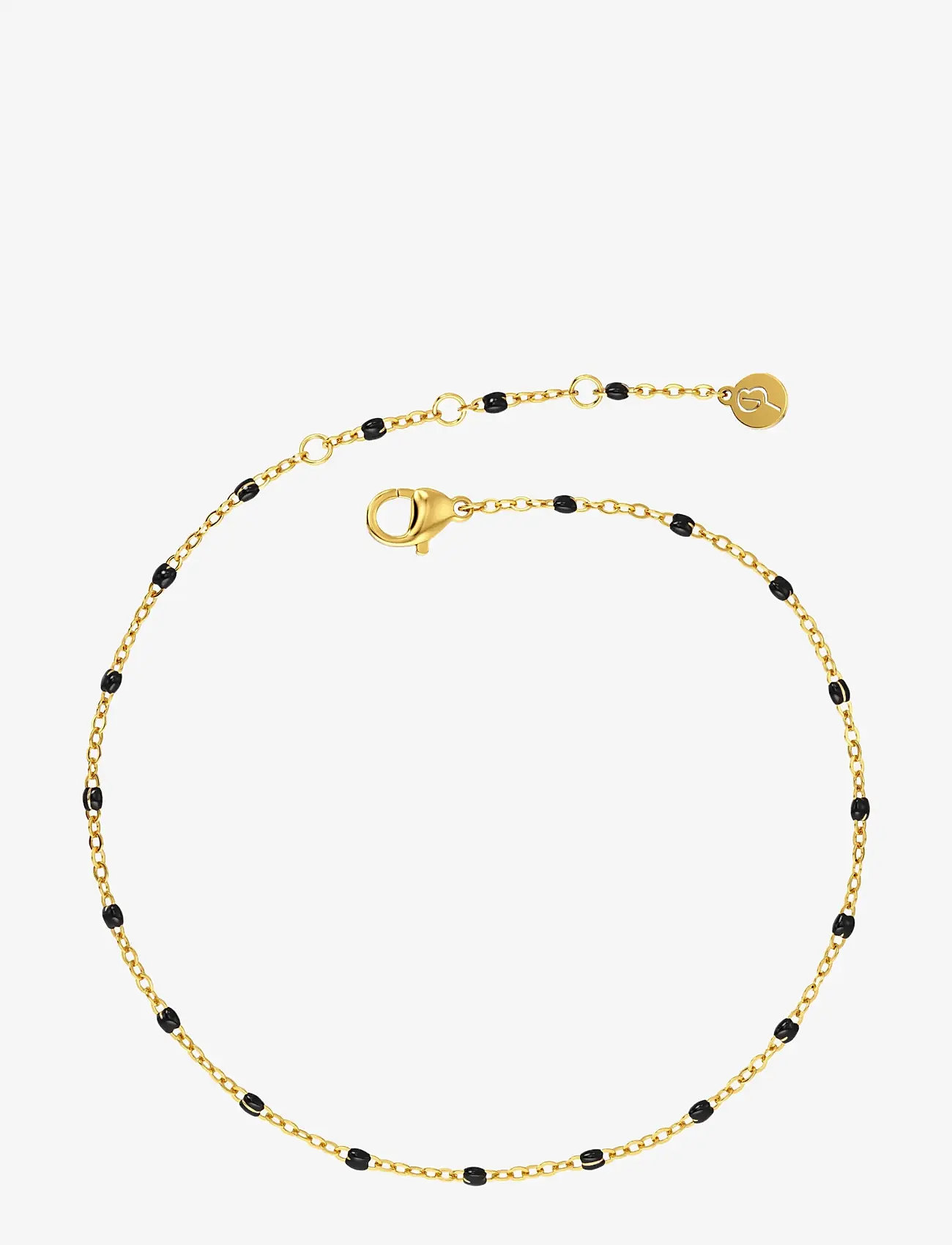 Edblad - Perlina Chain Anklet Black Gold - gold - 1