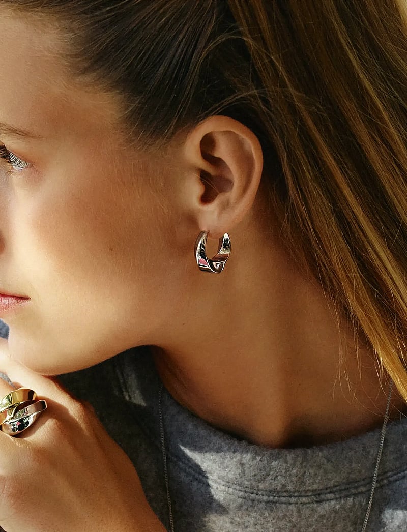 Edblad - Helix Hoops L Steel - kreolen - silver - 0