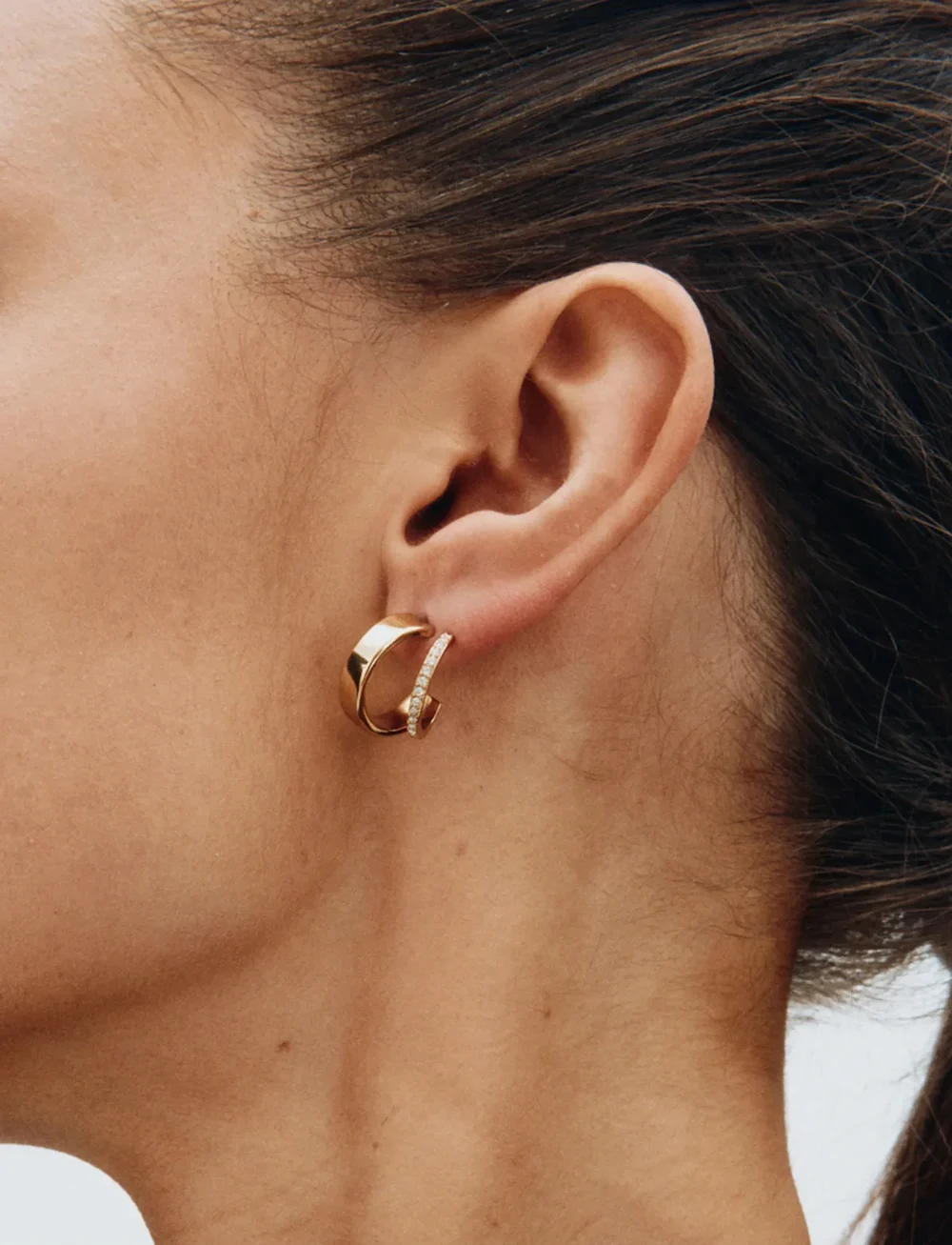 Edblad - Plié Hoops Double Gold - kreolen - gold - 0