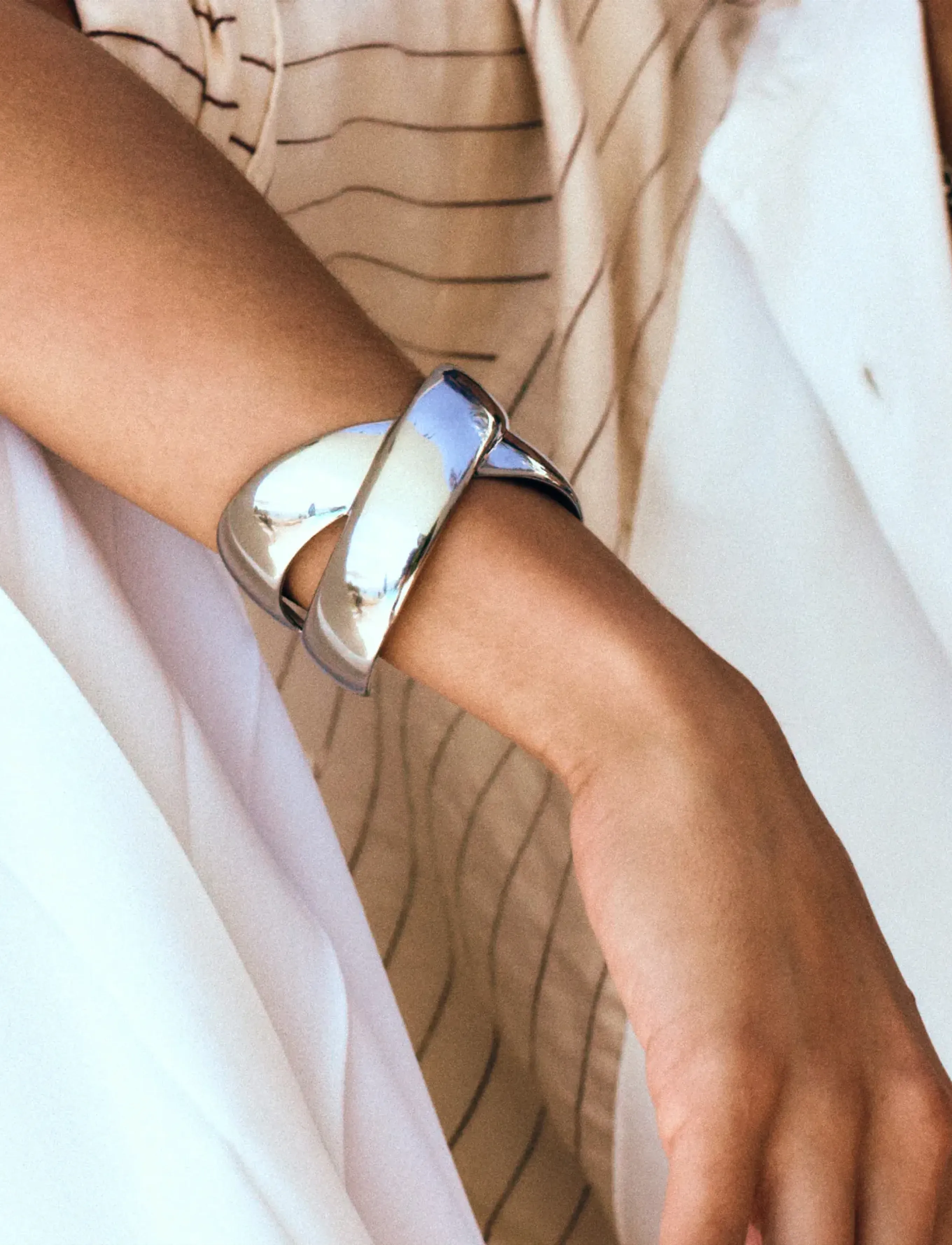 Edblad Alexa Bangle Steel, L, Silver, Armbånd > Armringe, Dame