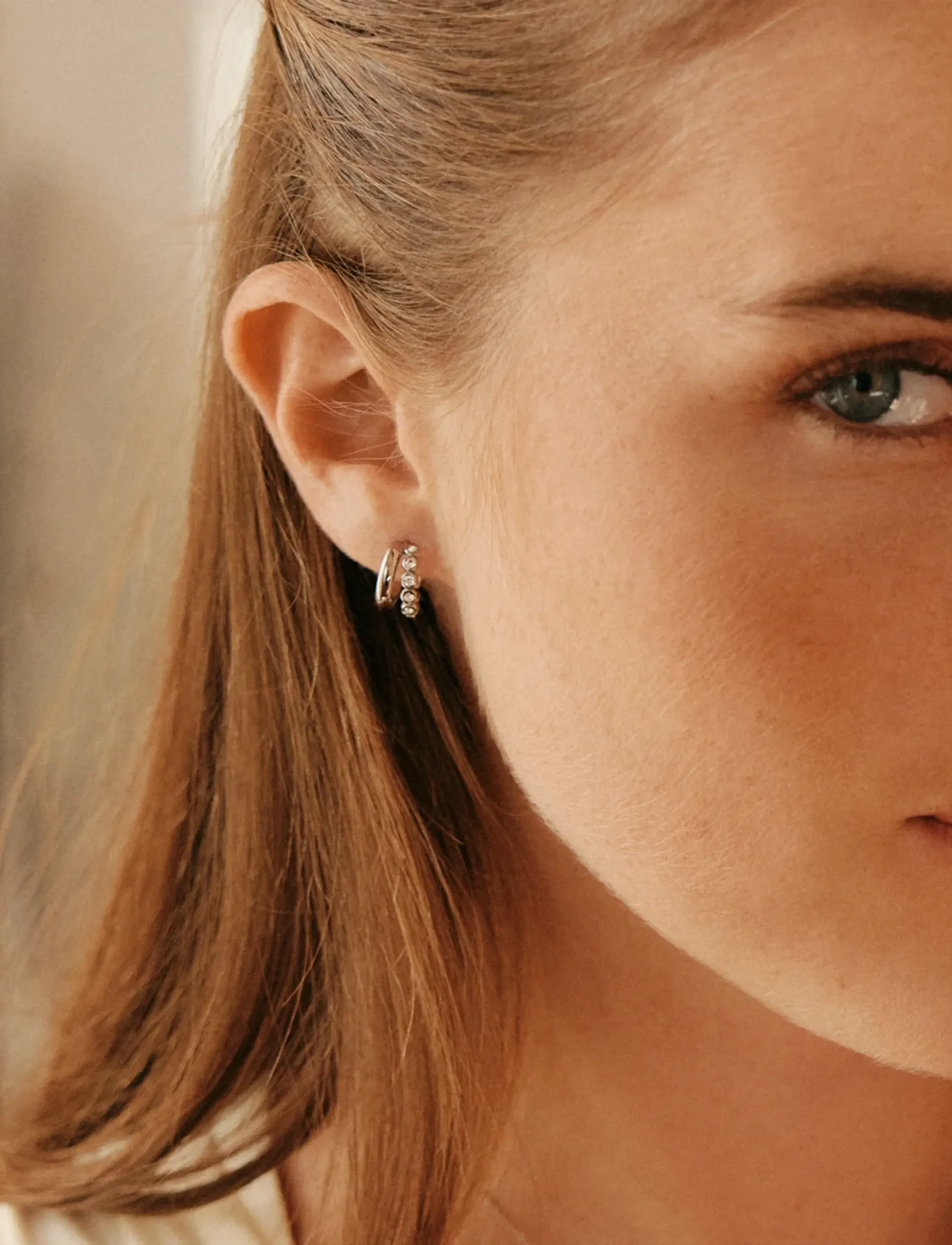 Edblad Grace Hoops S Steel, One Size, Silver, Øreringe > Creoler, Dame