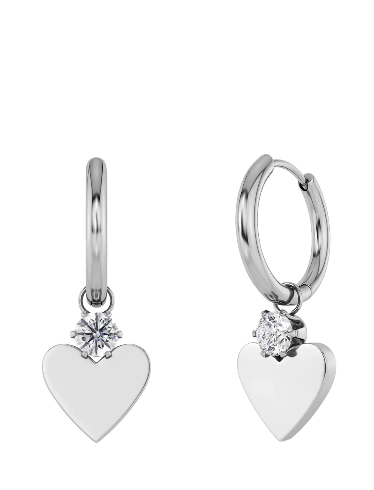 Edblad Love Spark Hoops Steel, One Size, Silver, Øreringe > Creoler, Dame