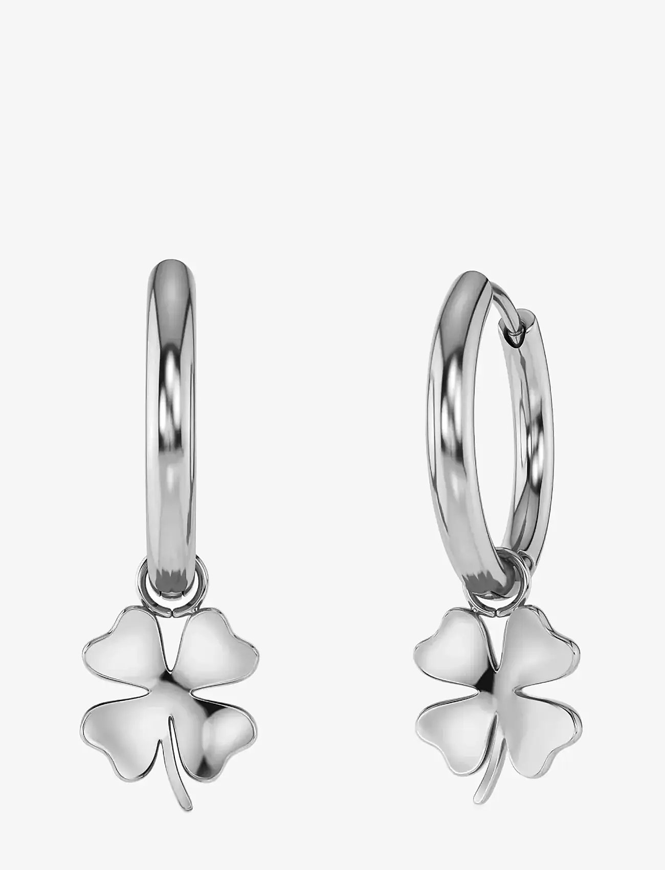 Edblad - Lucky Hoops Mini Steel - Øreringe med vedhæng - silver - 0