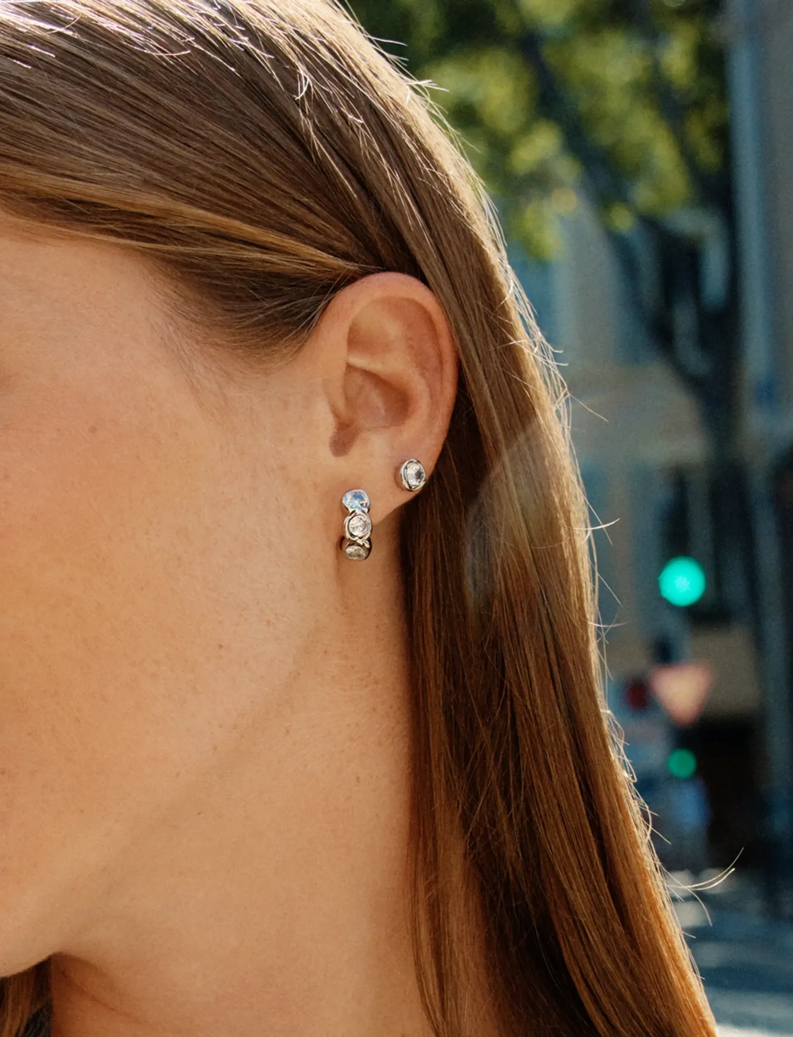 Edblad Ocean Gem Studs Steel, One Size, Earrings, Silber - Studs, Frauen