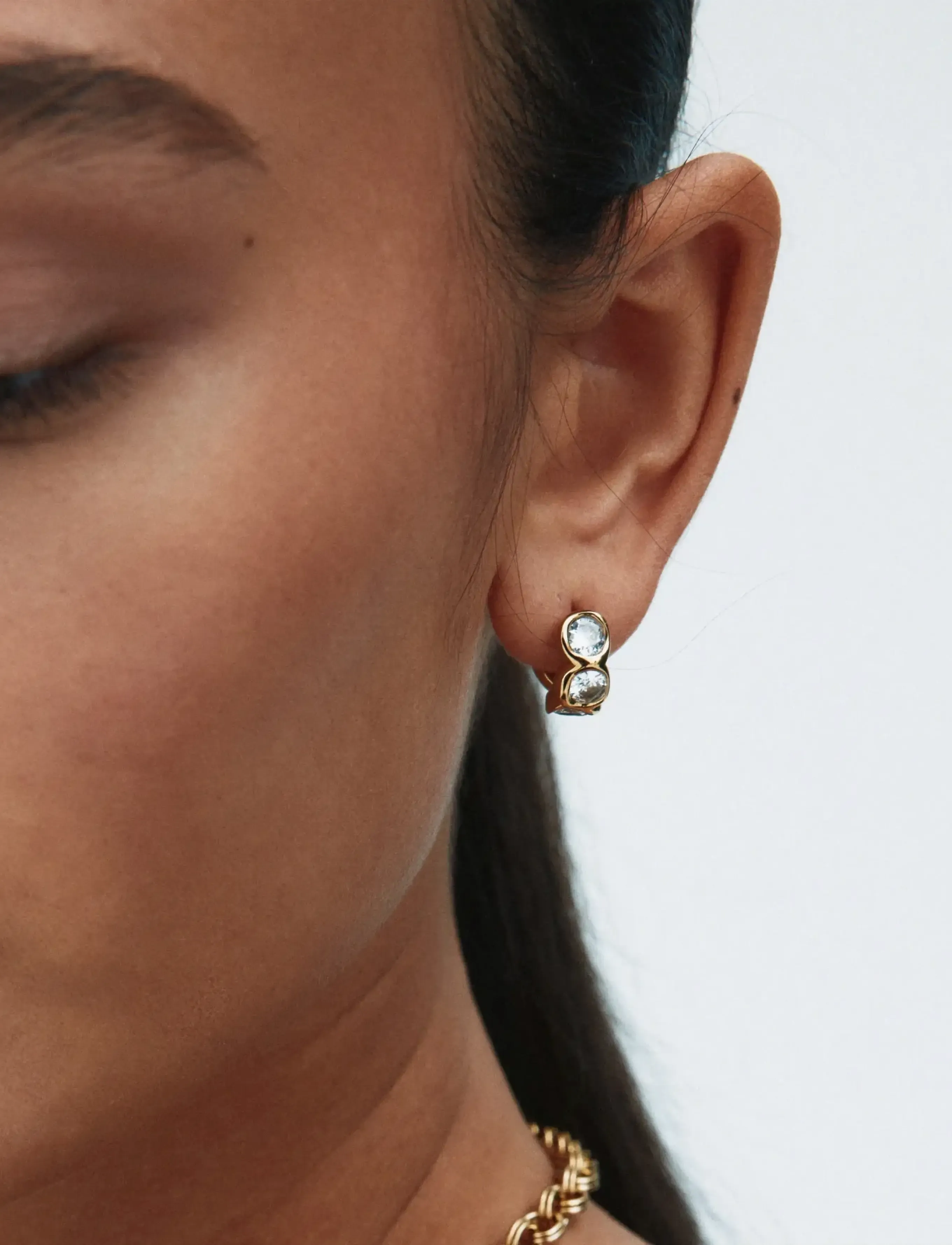 Edblad Ocean Gem Hoops Gold, Kvinder, Kreol Øreringe, Guld, Str: ONE SIZE