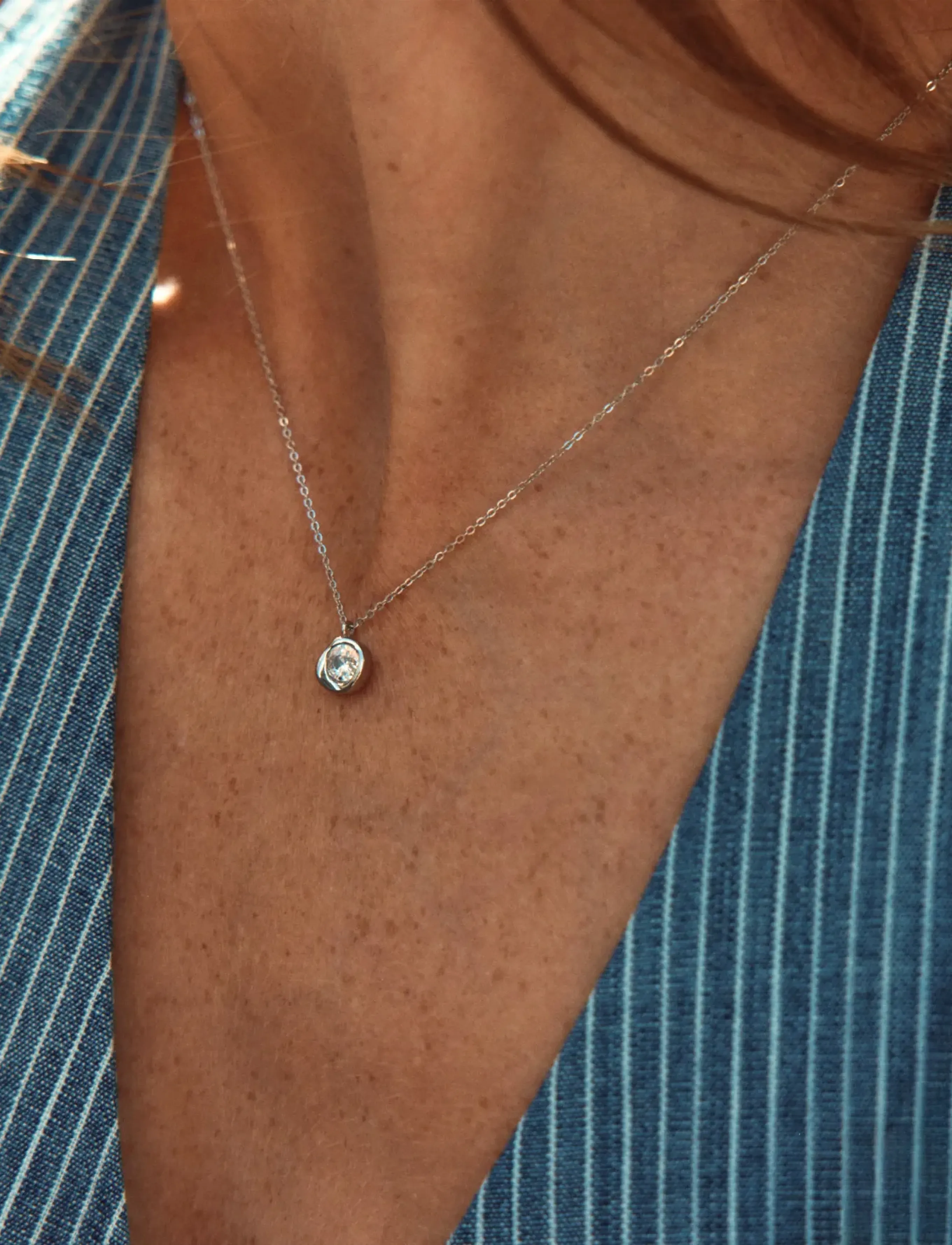 Edblad Ocean Gem Necklace S Steel, One Size, Necklaces, Silber - Chain Frauen