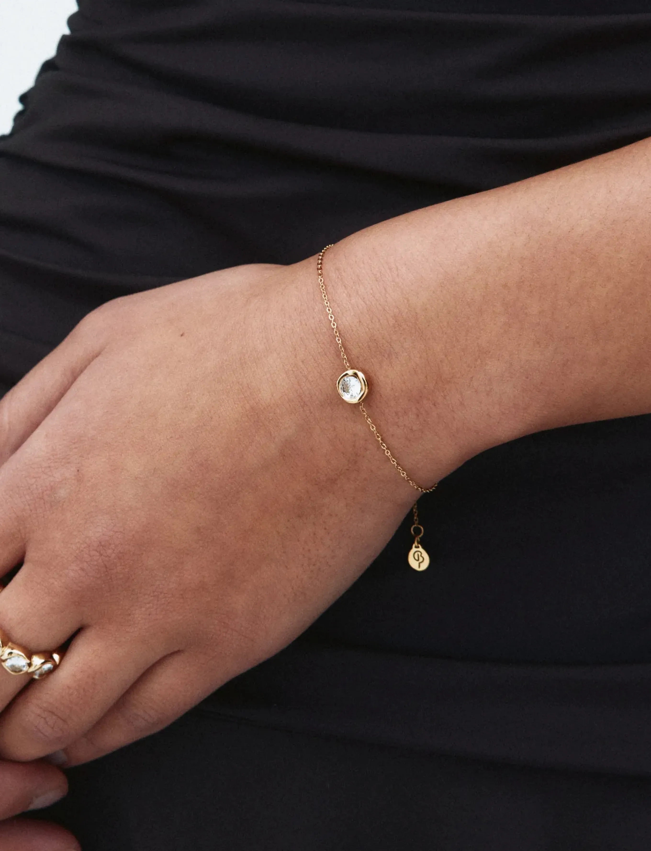Edblad Ocean Gem Bracelet S Gold, Kvinder, Solitaire Armbånd, Guld, Str: ONE SIZE
