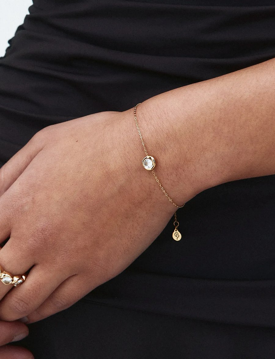 Edblad - Ocean Gem Bracelet S Gold - kedjearmband - gold - 0