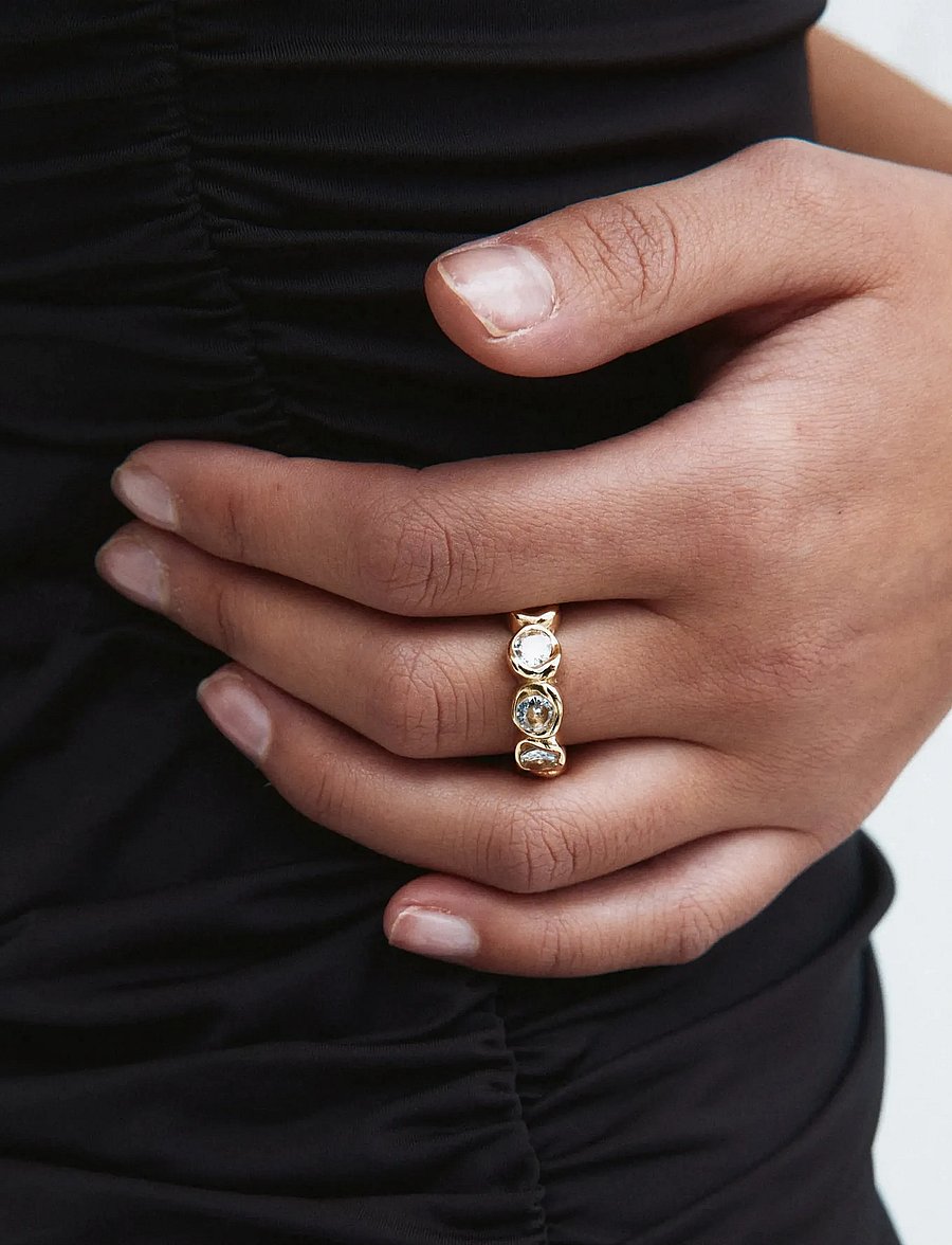 Edblad - Ocean Gem Ring Gold - hringir - gold - 0