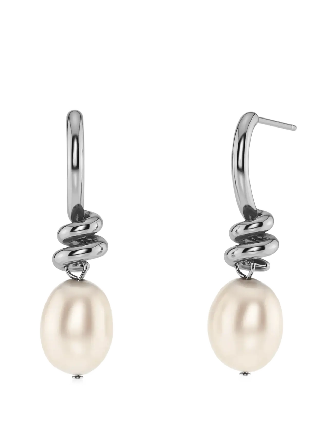 Edblad Swivel Earrings Pearl S Steel, One Size, Earrings, Silber - Pendants Frauen