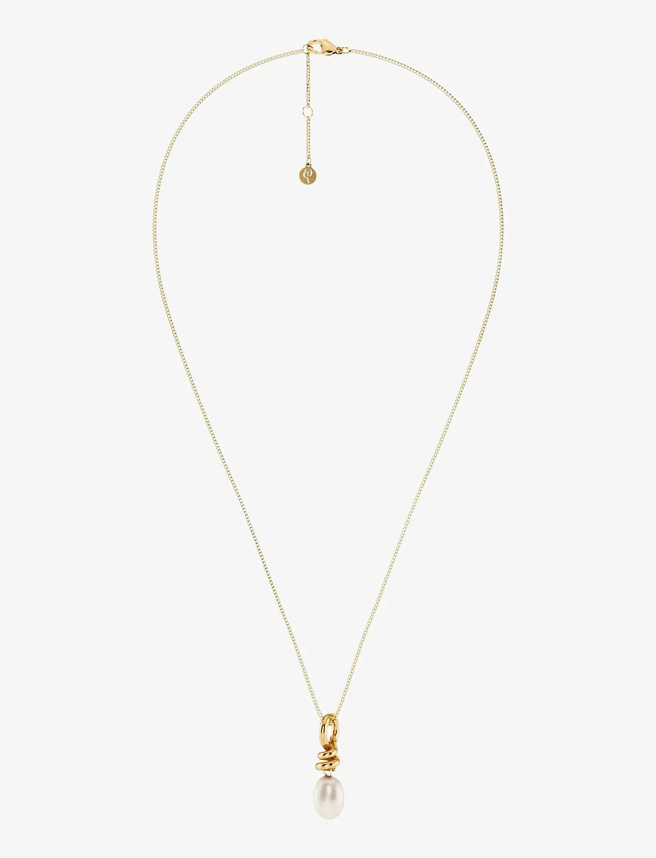 Edblad - Swivel Necklace Pearl S Gold - kedjehalsband - gold - 1