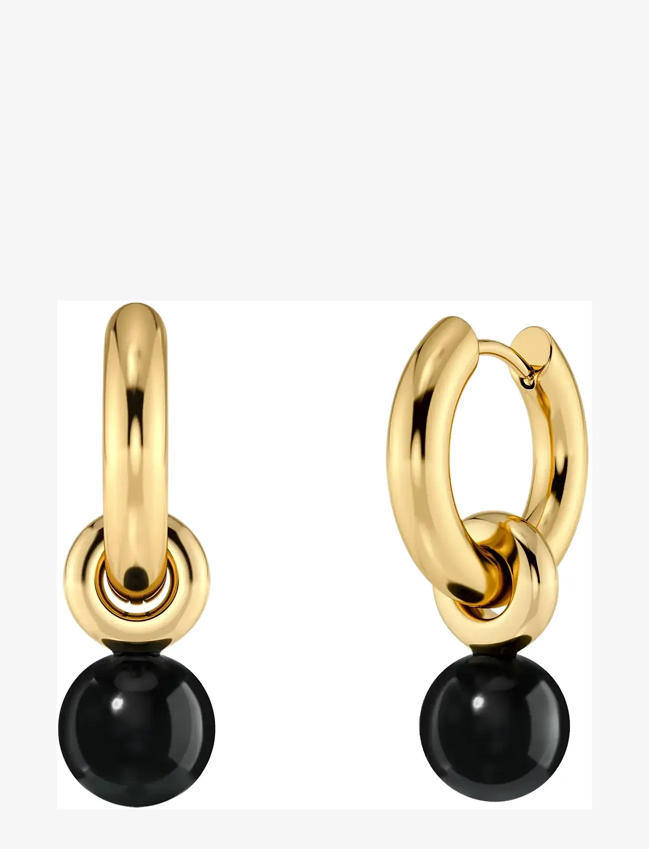 Edblad - Aura Hoops S Gold/Black One Size - hoops - gold - 1