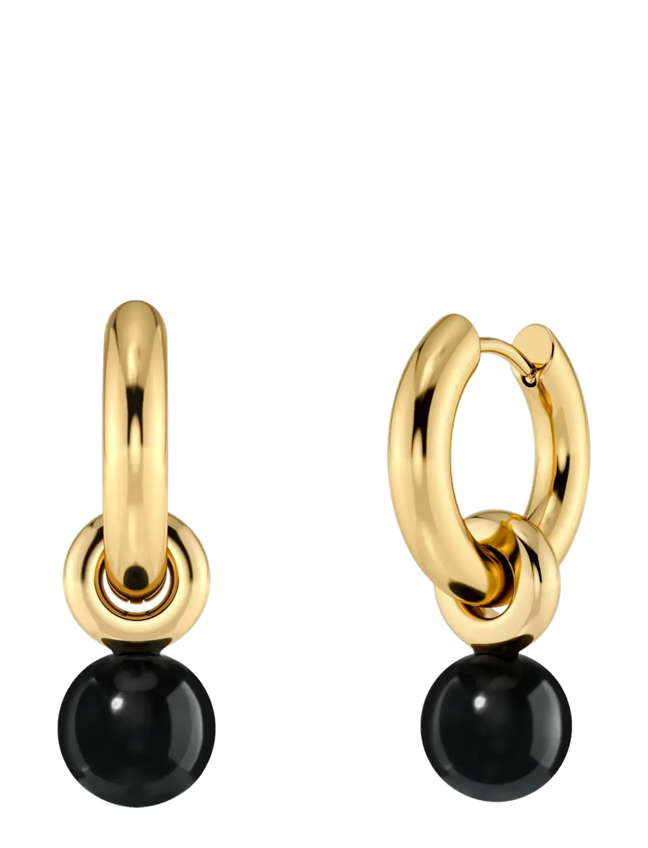 Edblad Aura Hoops S Gold/Black One Size - Festtøj - GOLD / gold