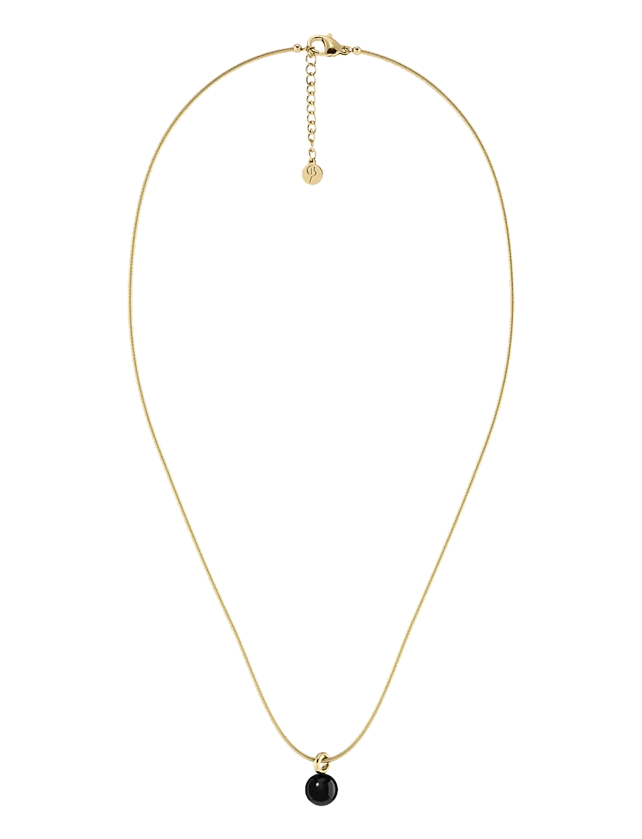 Edblad - Aura Necklace S Gold/Black One Size - kettingen met hanger - gold - 1